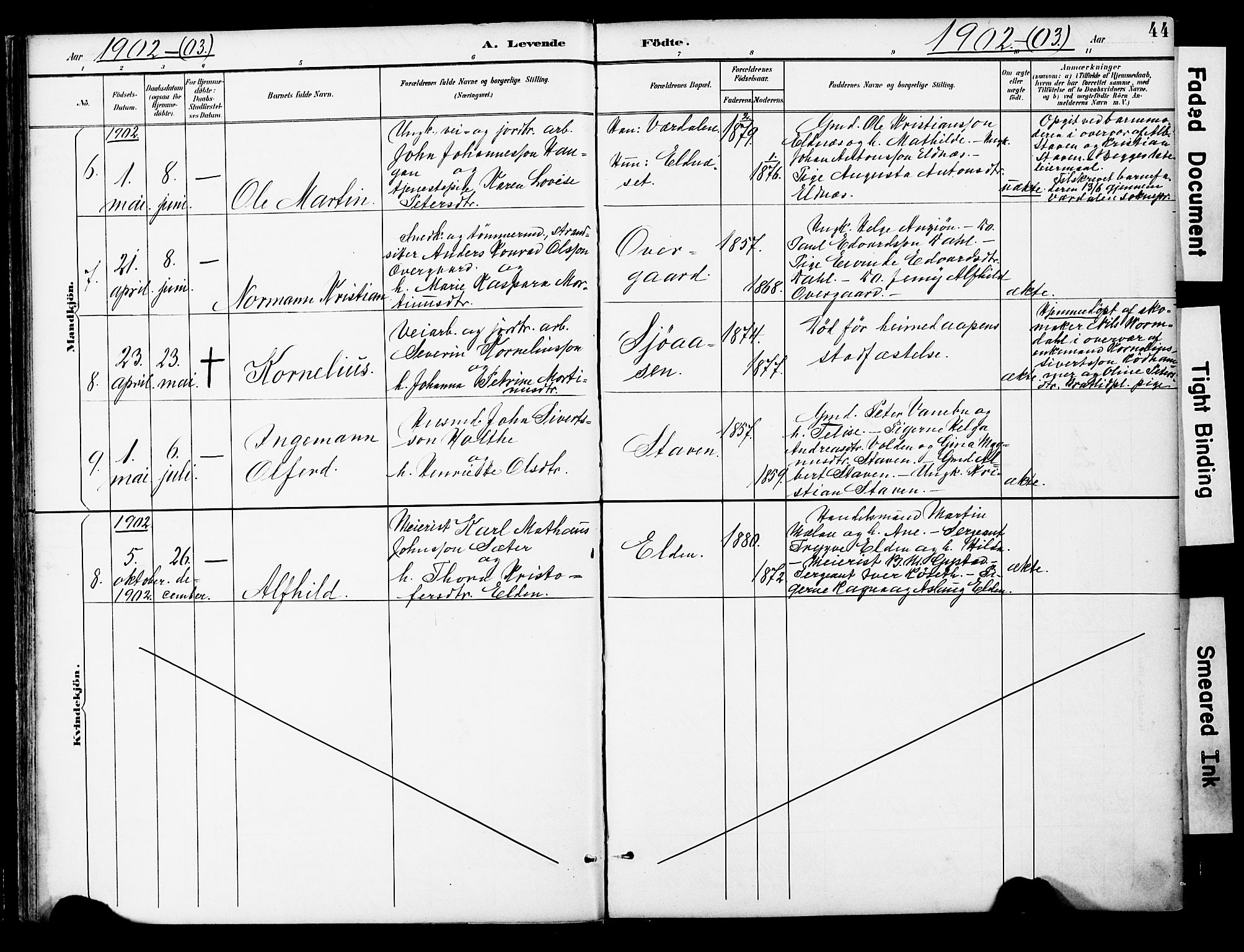 Ministerialprotokoller, klokkerbøker og fødselsregistre - Nord-Trøndelag, SAT/A-1458/742/L0409: Parish register (official) no. 742A02, 1891-1905, p. 44