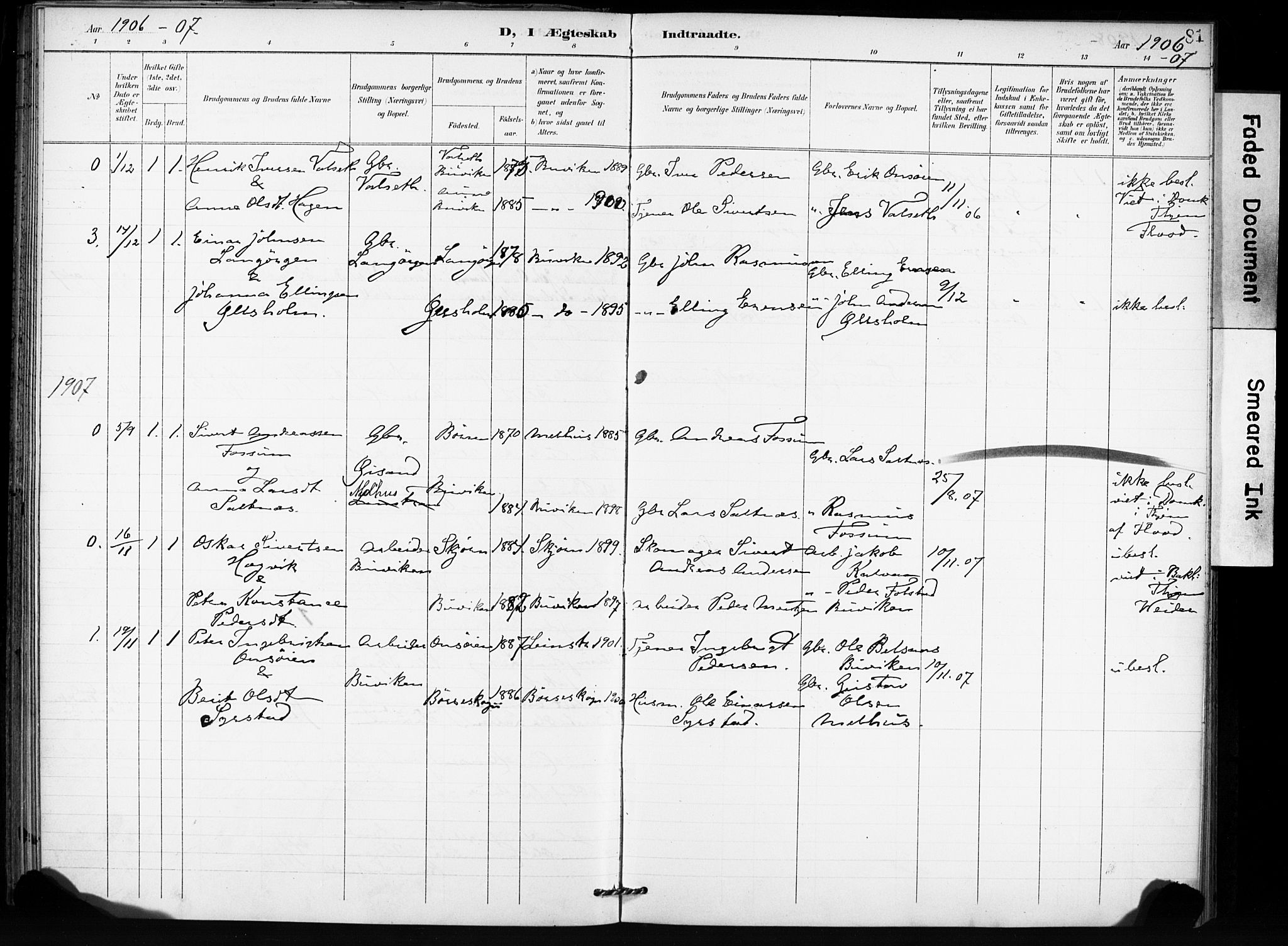 Ministerialprotokoller, klokkerbøker og fødselsregistre - Sør-Trøndelag, SAT/A-1456/666/L0787: Parish register (official) no. 666A05, 1895-1908, p. 81