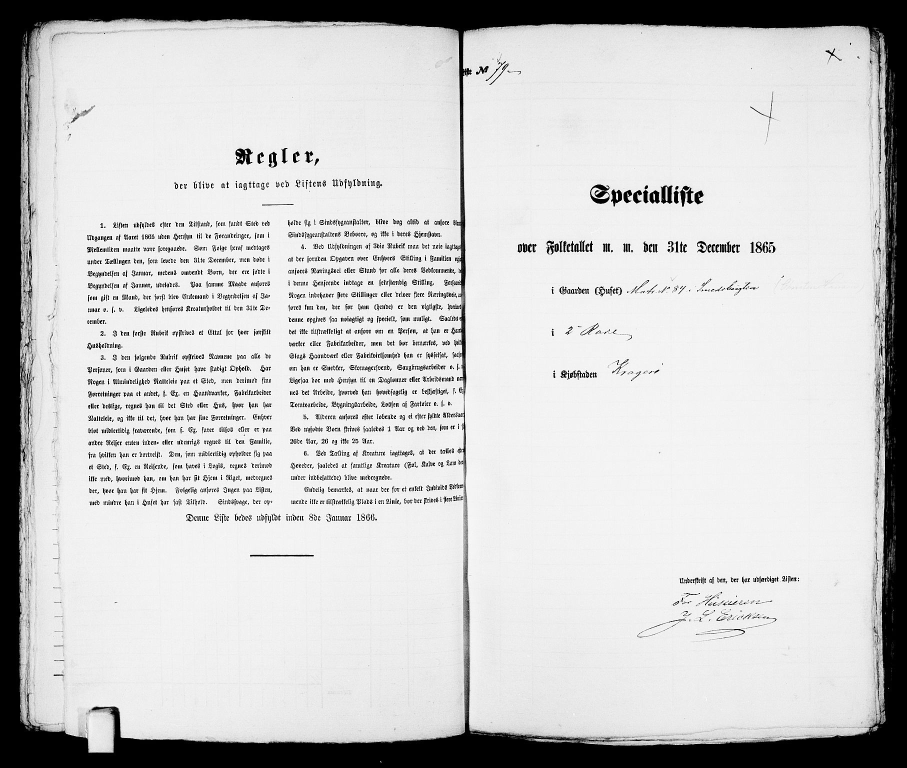 RA, 1865 census for Kragerø/Kragerø, 1865, p. 167