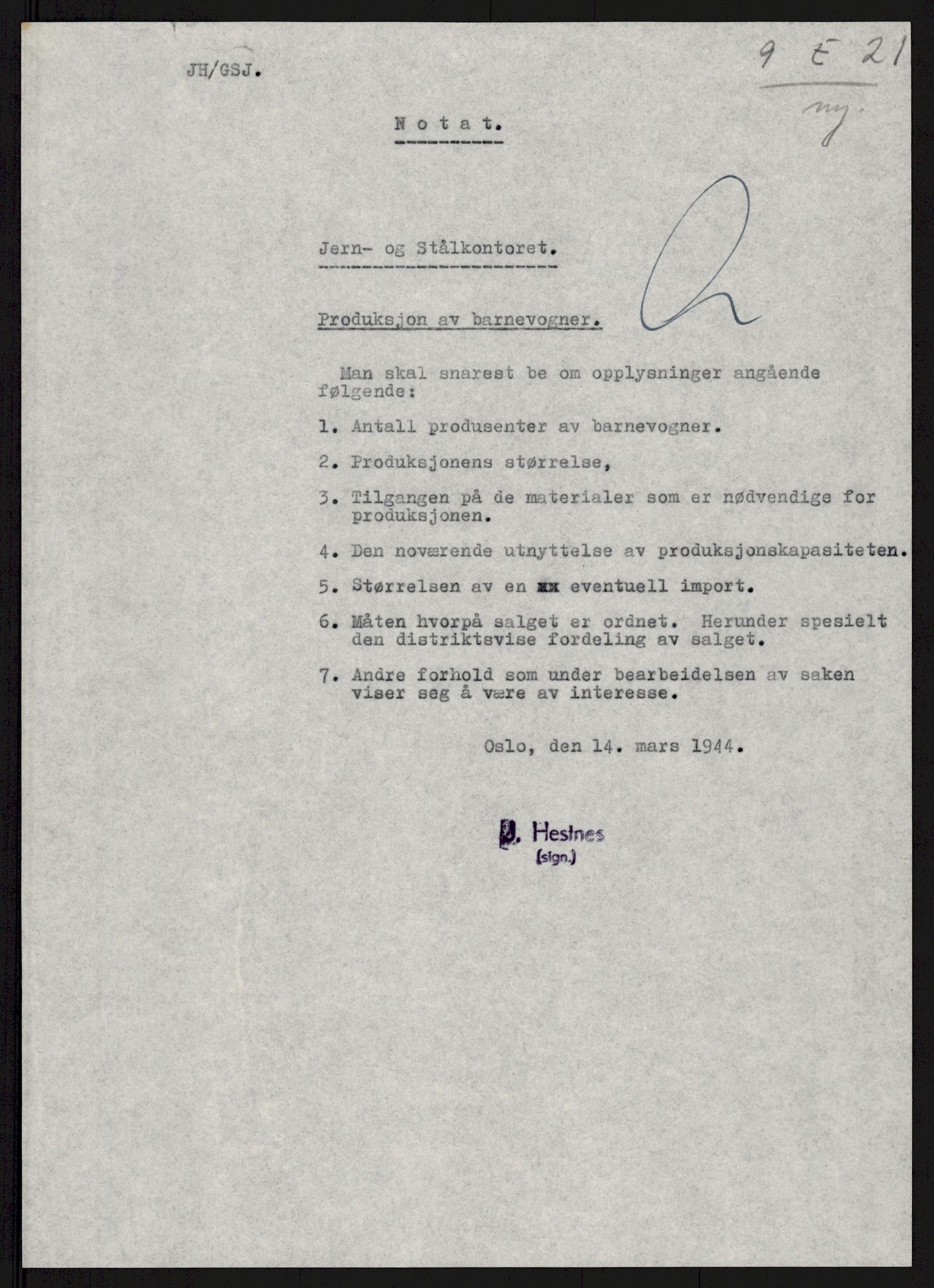 Direktoratet for industriforsyning, Sekretariatet, AV/RA-S-4153/D/Df/L0056: 9. Metallkontoret, 1940-1945, p. 6