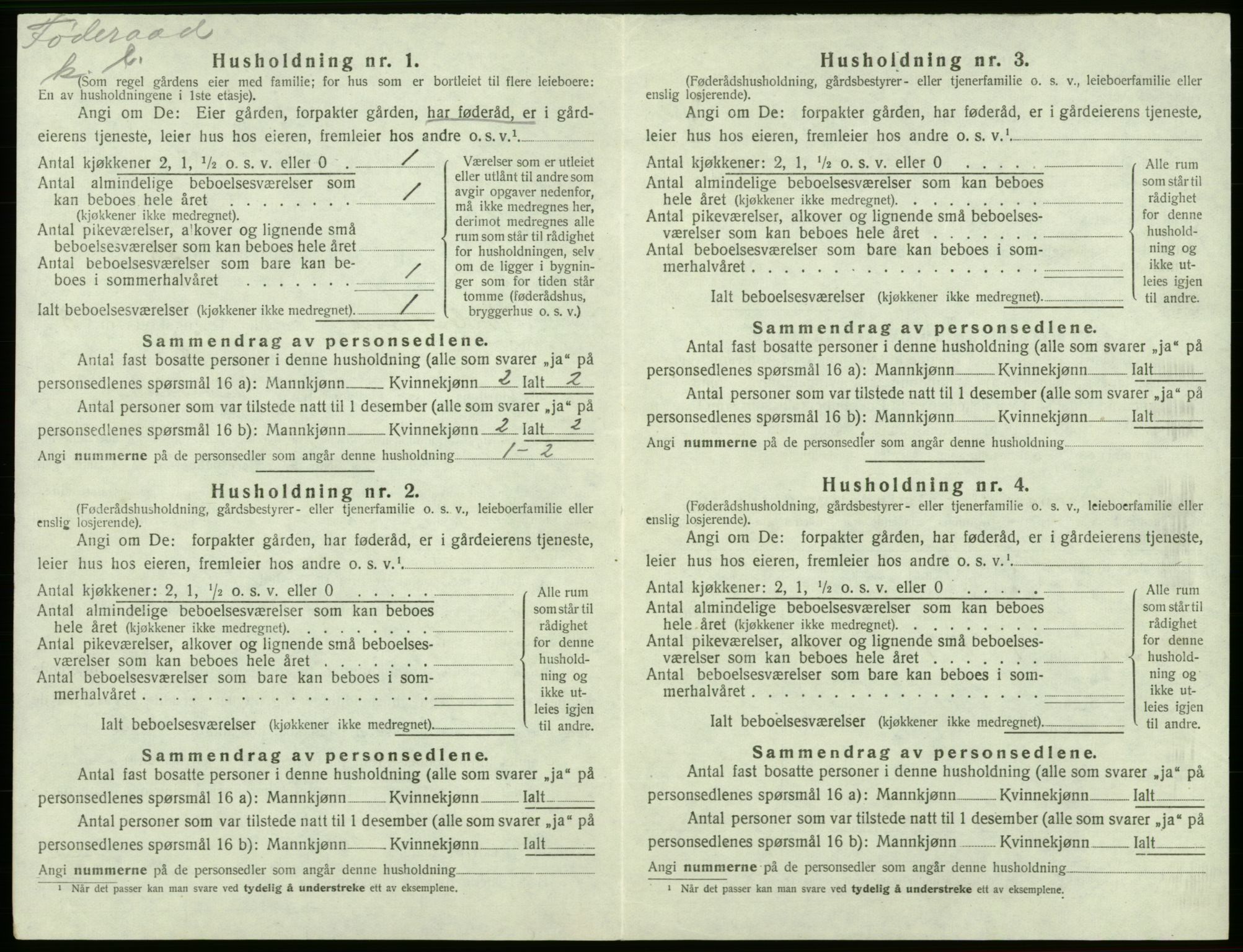 SAB, 1920 census for Valestrand, 1920, p. 241