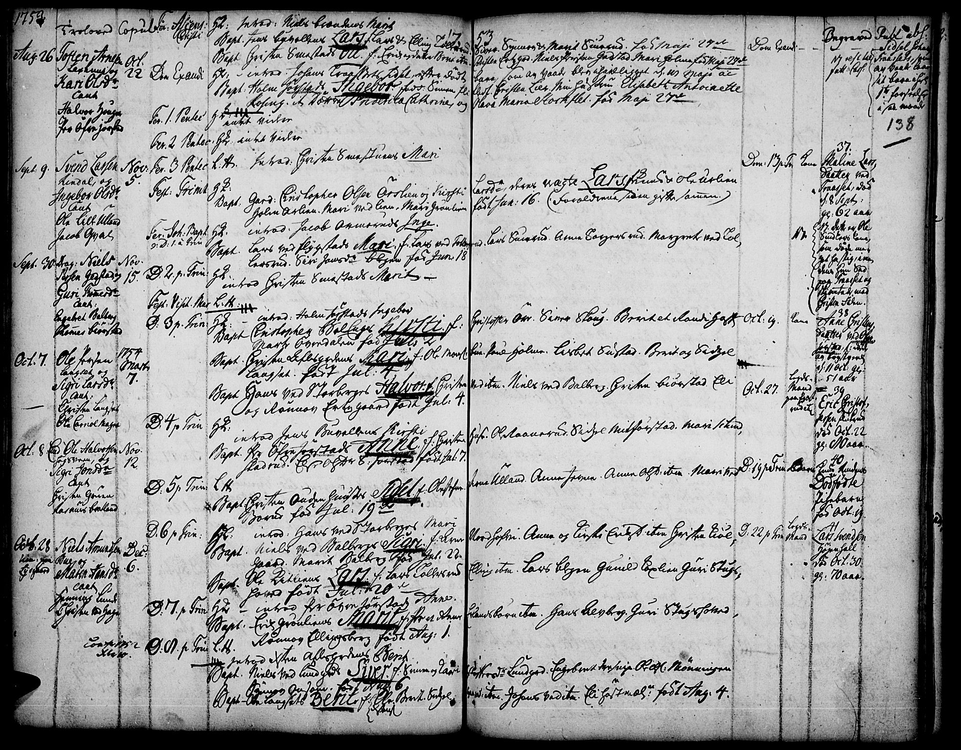 Fåberg prestekontor, AV/SAH-PREST-086/H/Ha/Haa/L0001: Parish register (official) no. 1, 1727-1775, p. 138