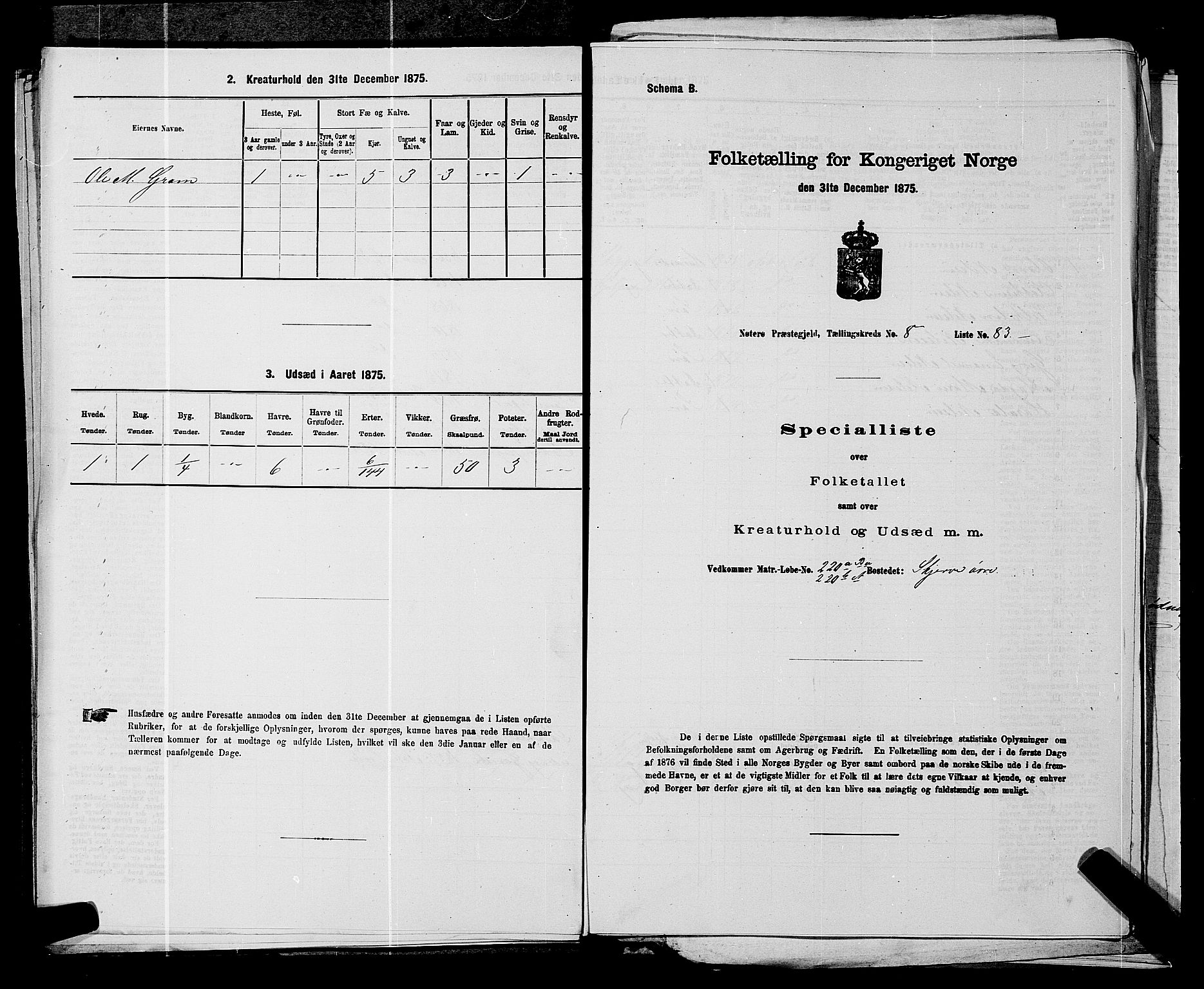 SAKO, 1875 census for 0722P Nøtterøy, 1875, p. 1709