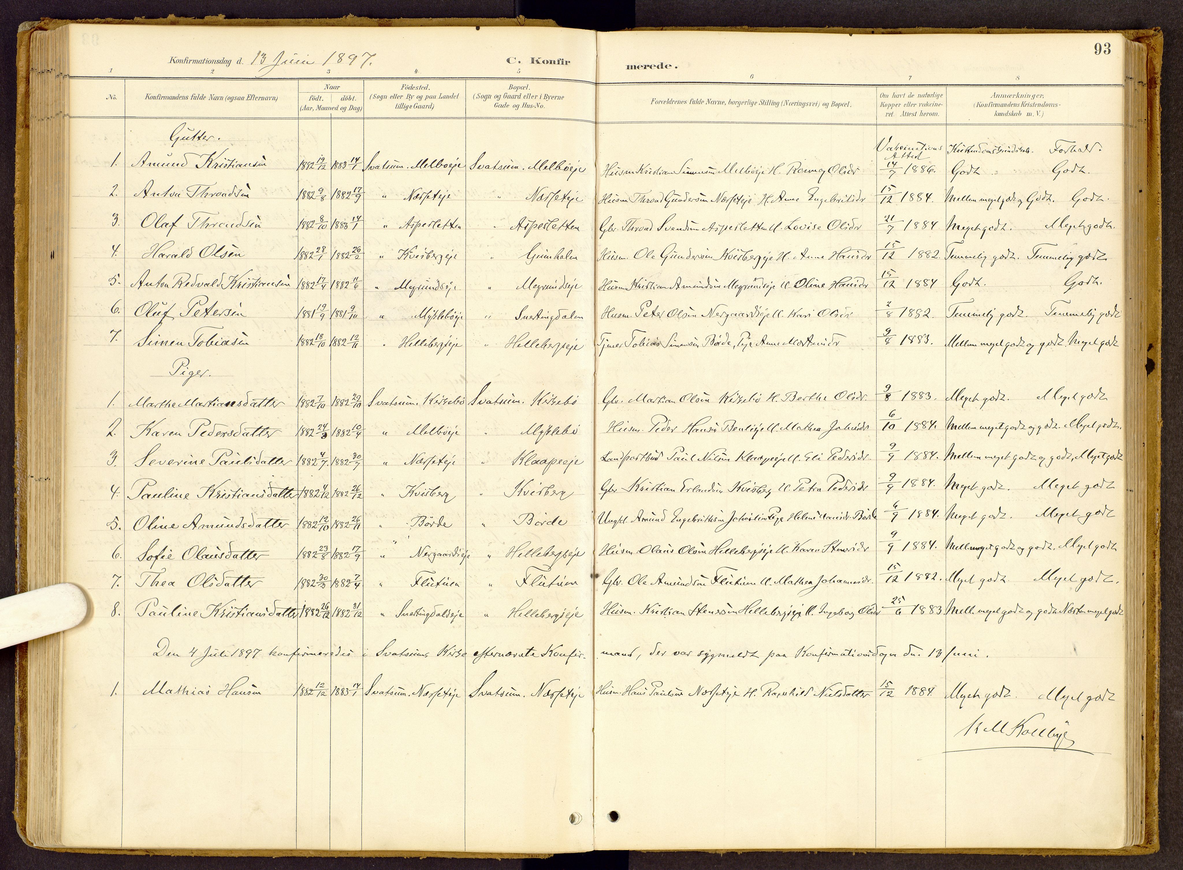 Vestre Gausdal prestekontor, SAH/PREST-094/H/Ha/Haa/L0002: Parish register (official) no. 2, 1887-1918, p. 93
