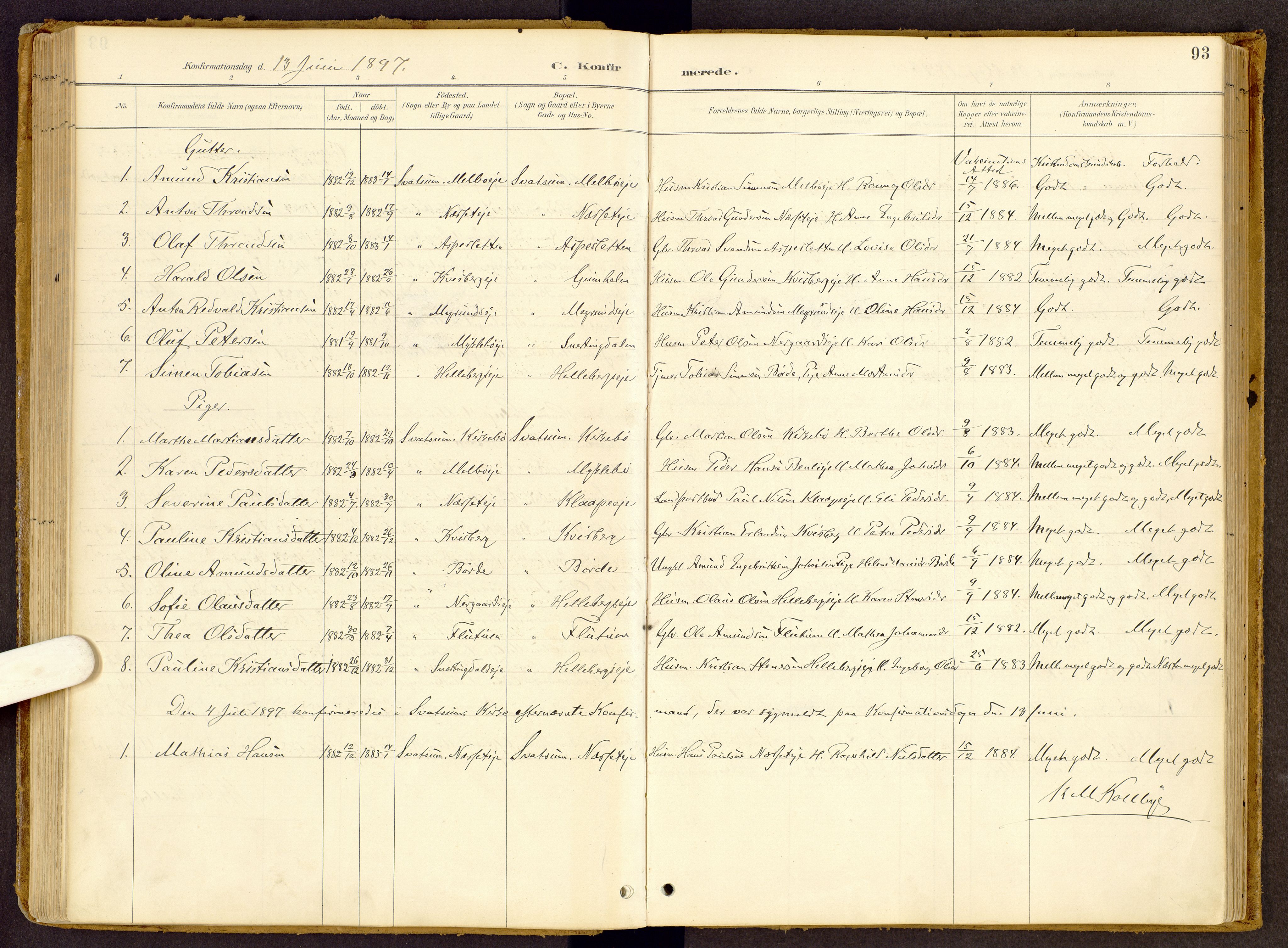 Vestre Gausdal prestekontor, AV/SAH-PREST-094/H/Ha/Haa/L0002: Parish register (official) no. 2, 1887-1918, p. 93