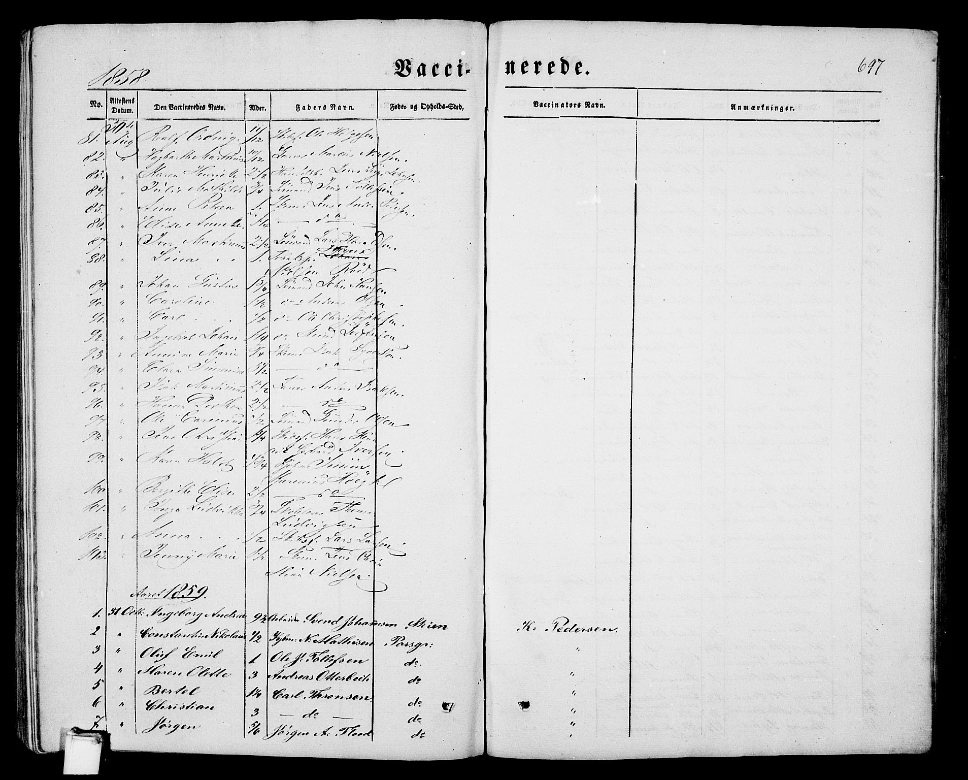 Porsgrunn kirkebøker , SAKO/A-104/G/Gb/L0004: Parish register (copy) no. II 4, 1853-1882, p. 697