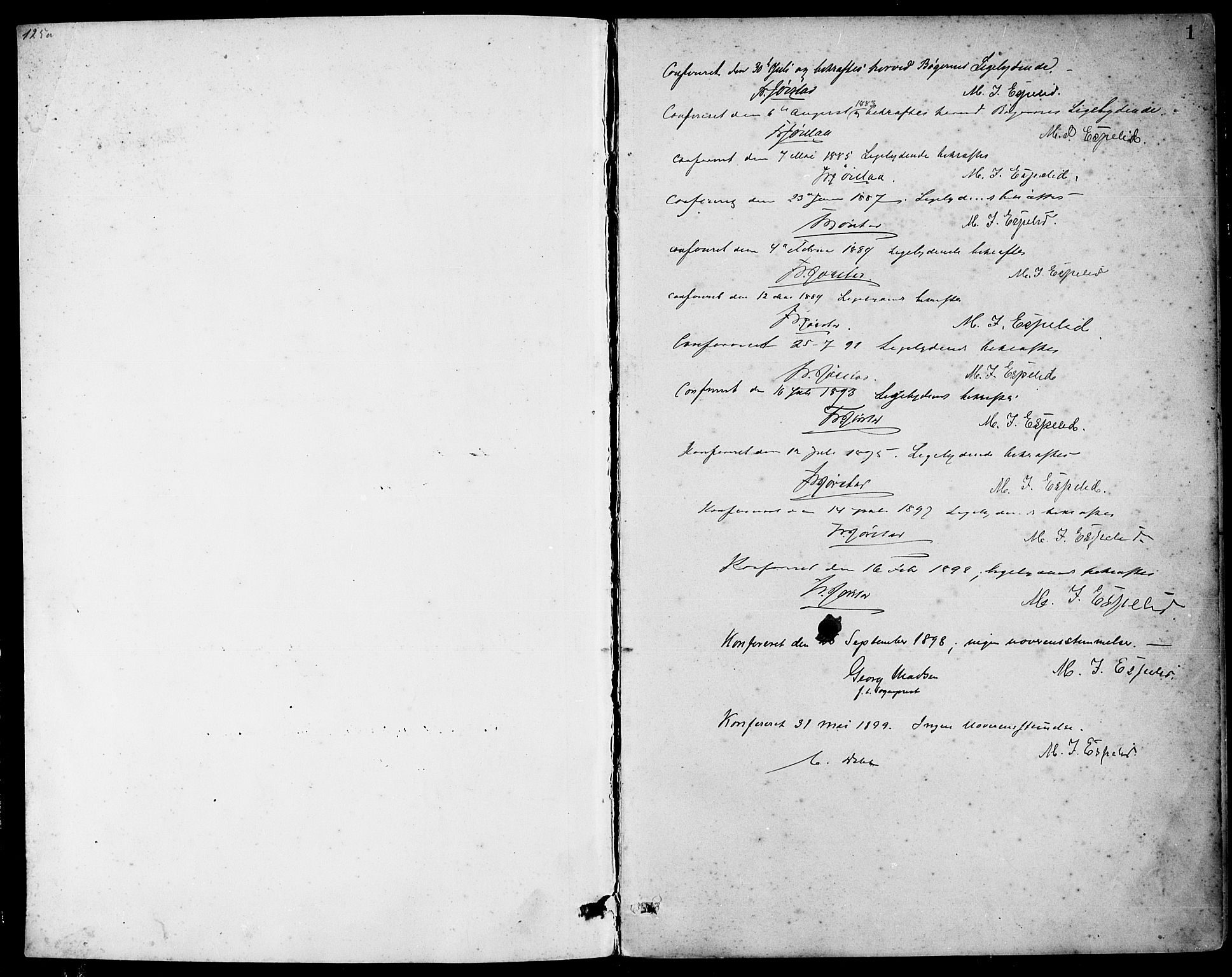 Hamre sokneprestembete, SAB/A-75501/H/Ha/Hab: Parish register (copy) no. B 3, 1881-1898, p. 1