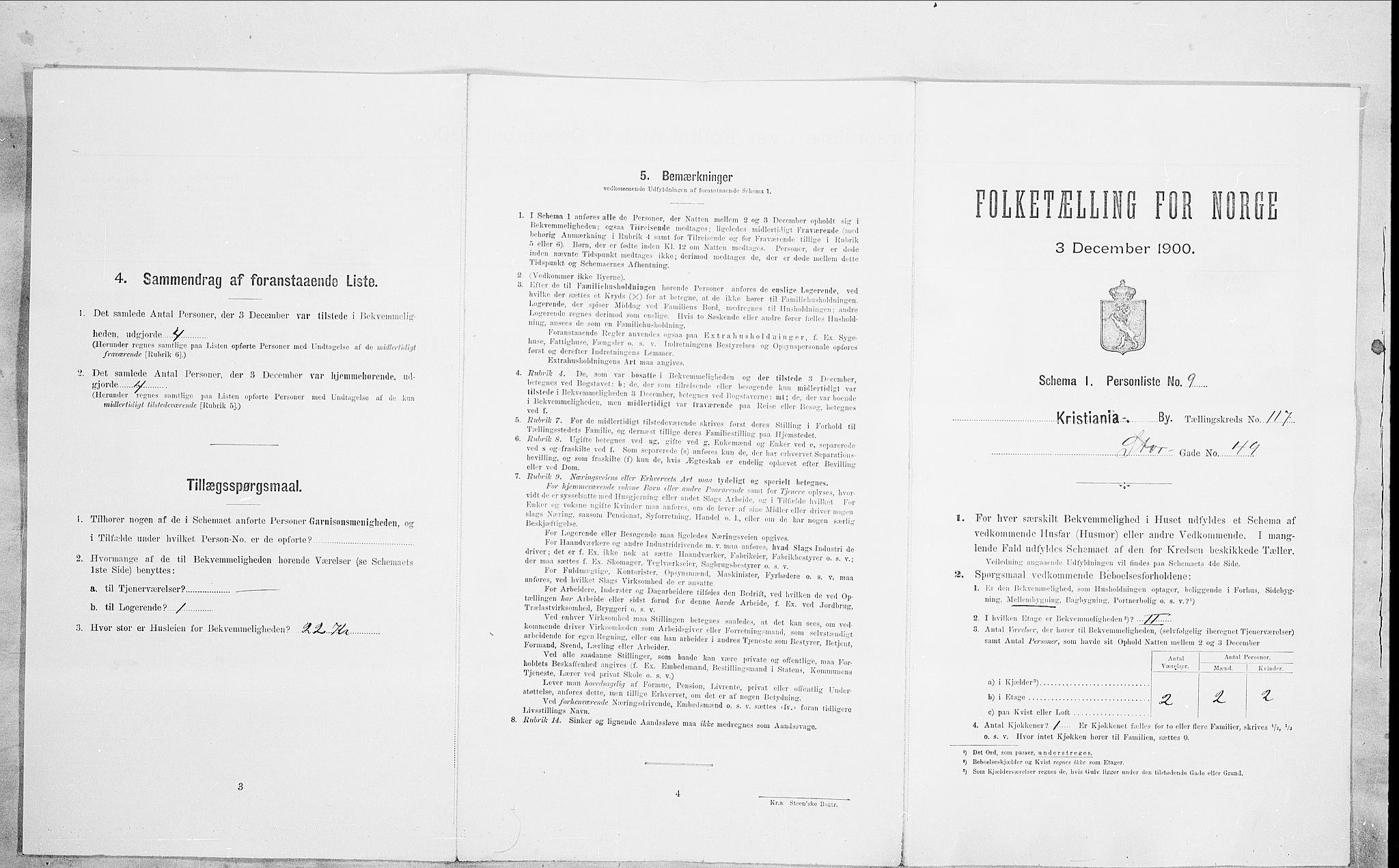 SAO, 1900 census for Kristiania, 1900, p. 92693