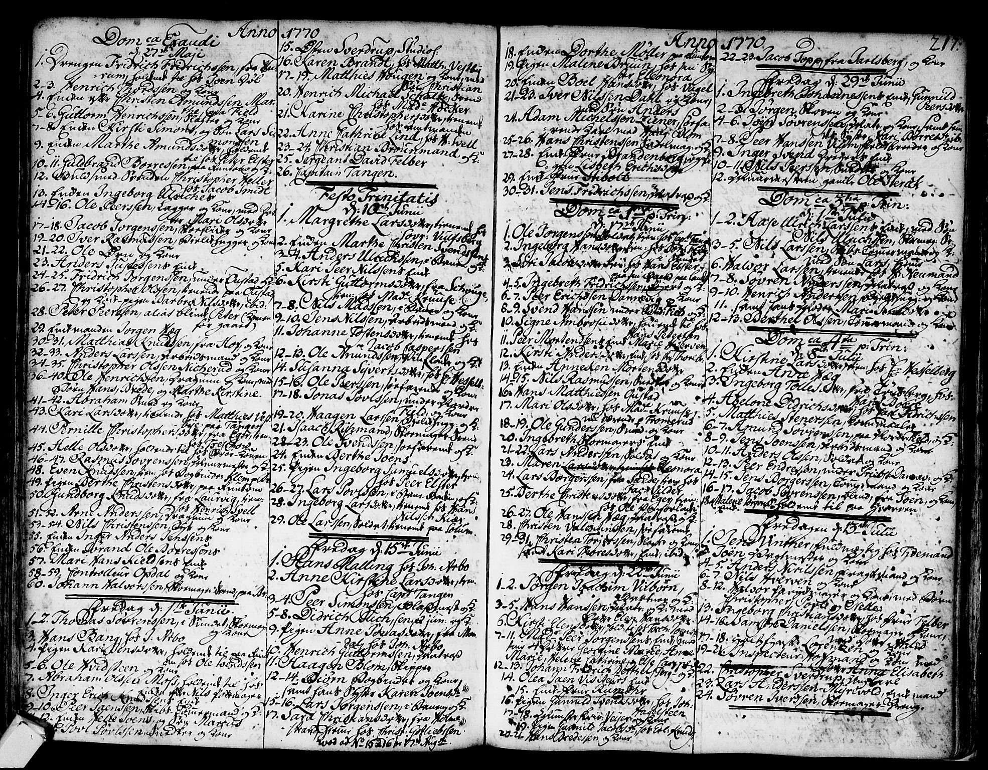 Strømsø kirkebøker, AV/SAKO-A-246/F/Fa/L0008: Parish register (official) no. I 8, 1748-1774, p. 217