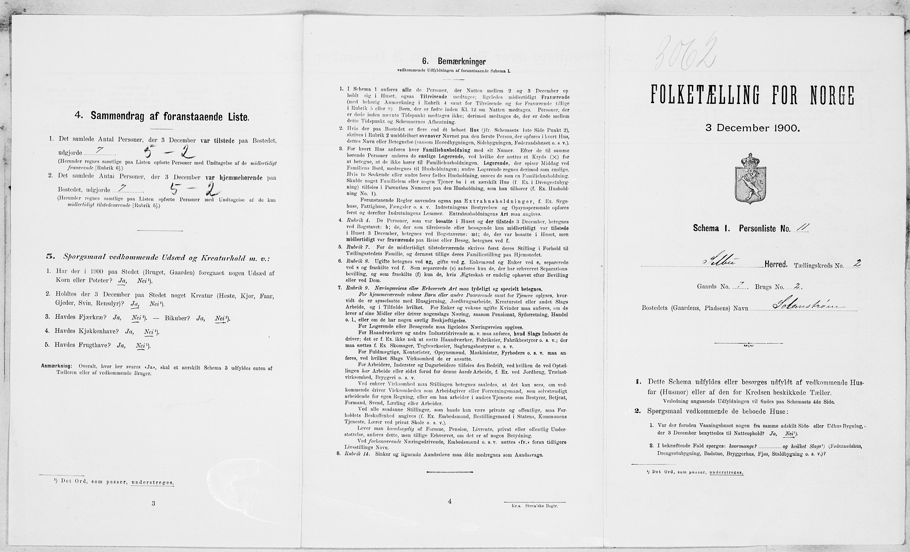 SAT, 1900 census for Selbu, 1900, p. 94