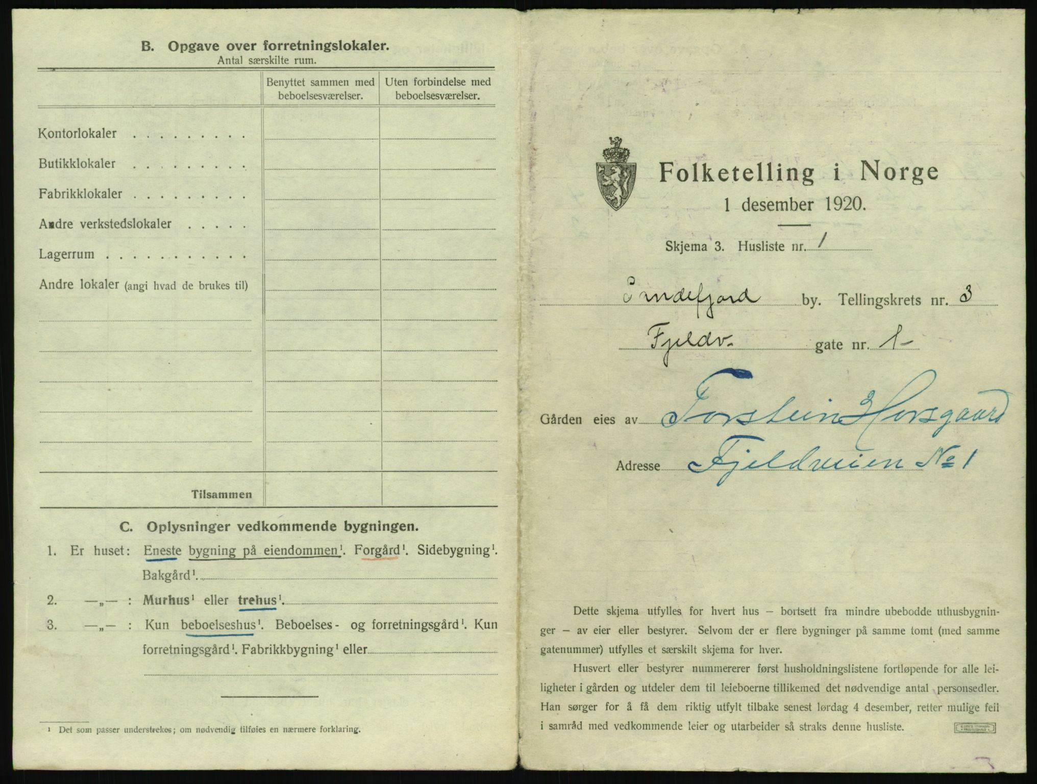 SAKO, 1920 census for Sandefjord, 1920, p. 338