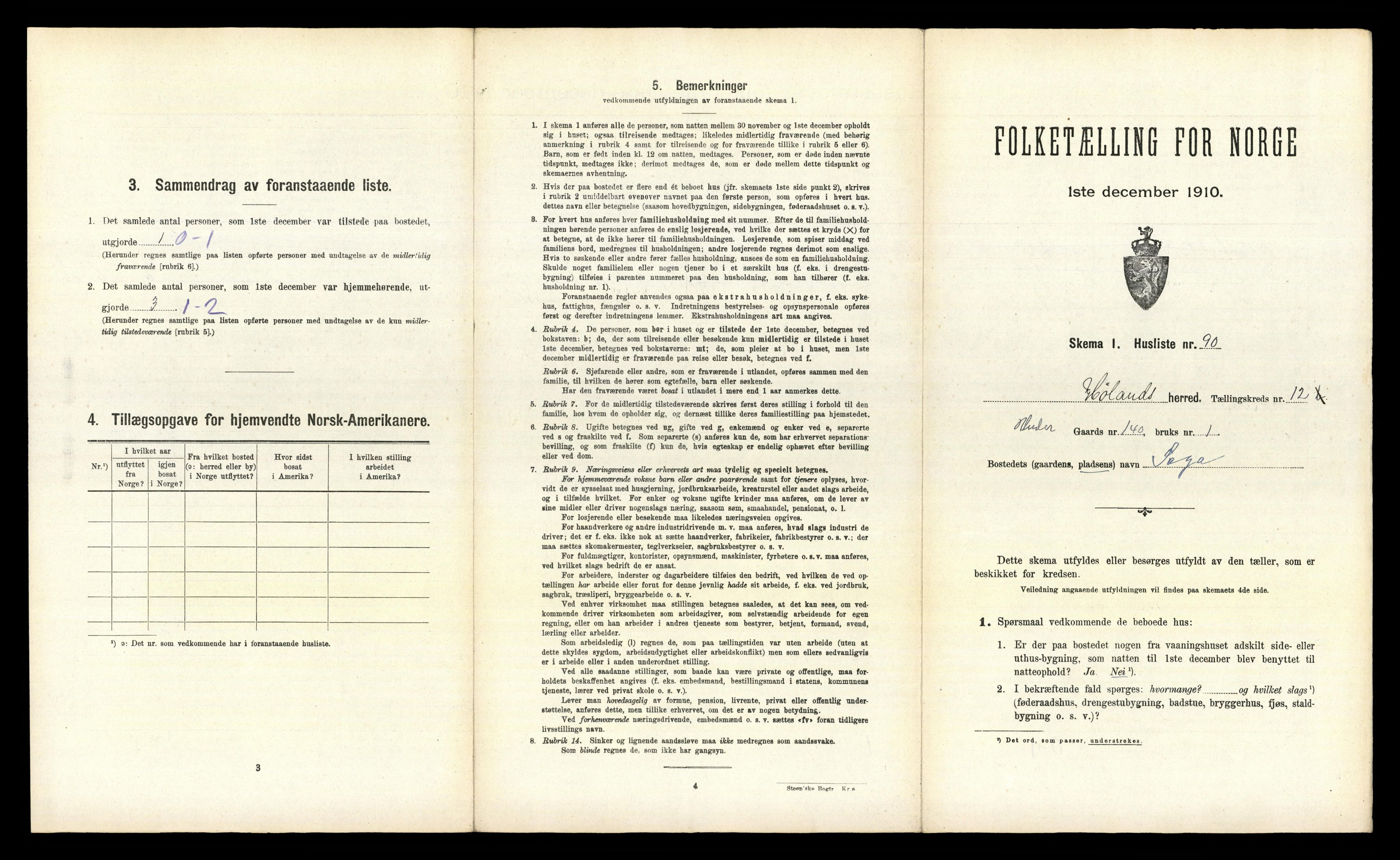 RA, 1910 census for Høland, 1910, p. 1871