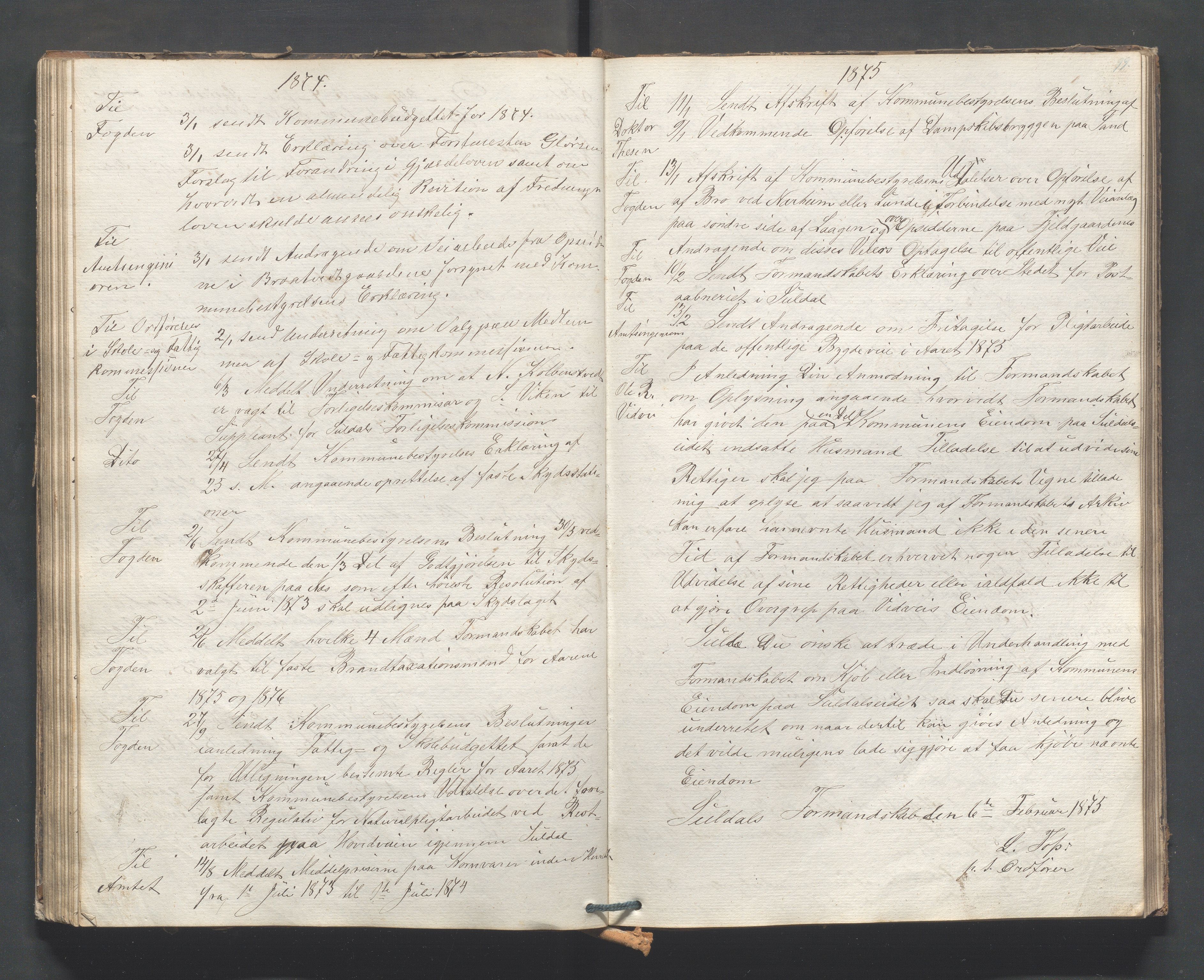 Suldal kommune - Formannskapet/Rådmannen, IKAR/K-101908/B/L0001: Kopibok, 1837-1889, p. 99