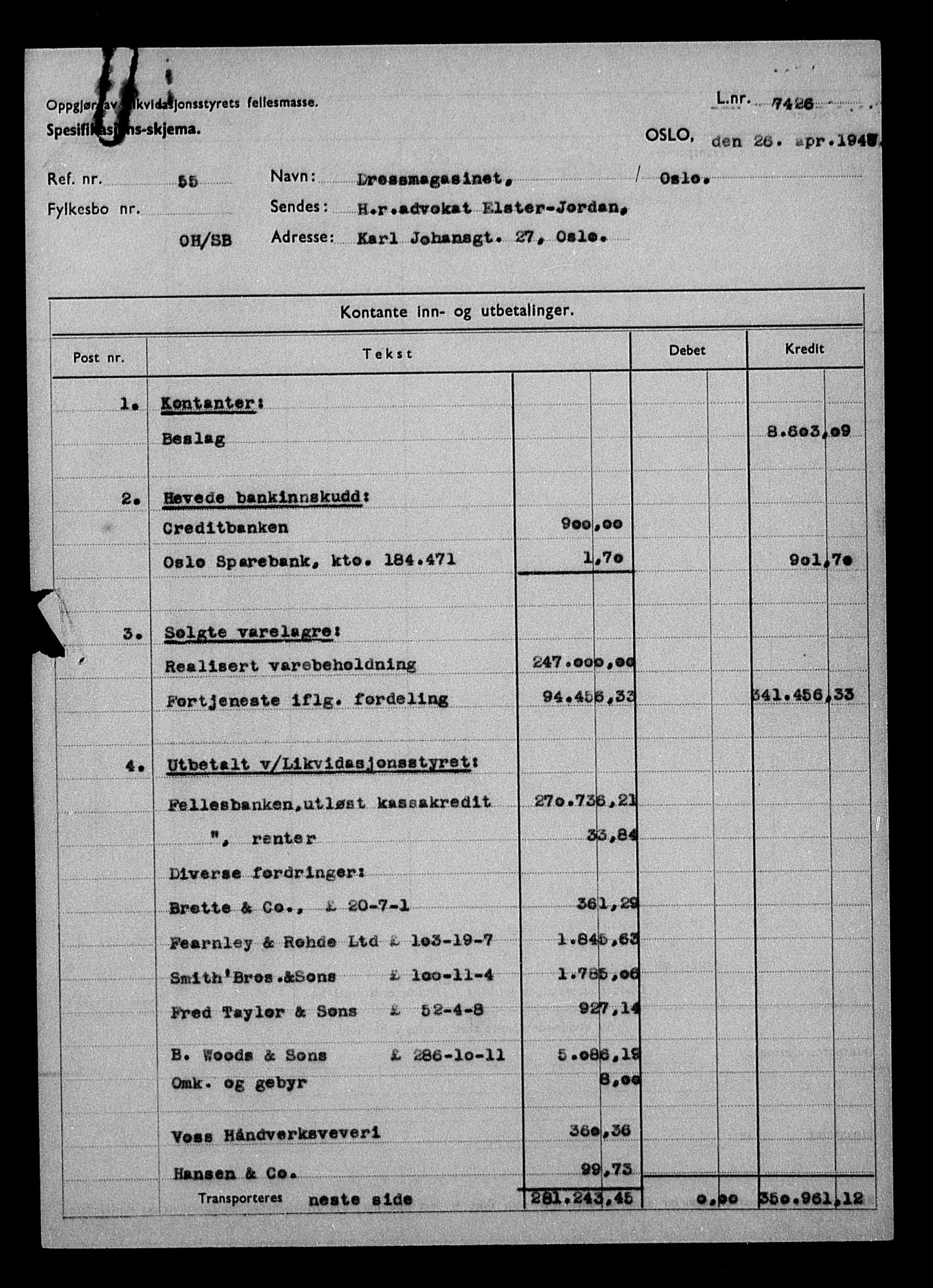 Justisdepartementet, Tilbakeføringskontoret for inndratte formuer, AV/RA-S-1564/H/Hc/Hcc/L0931: --, 1945-1947, p. 18