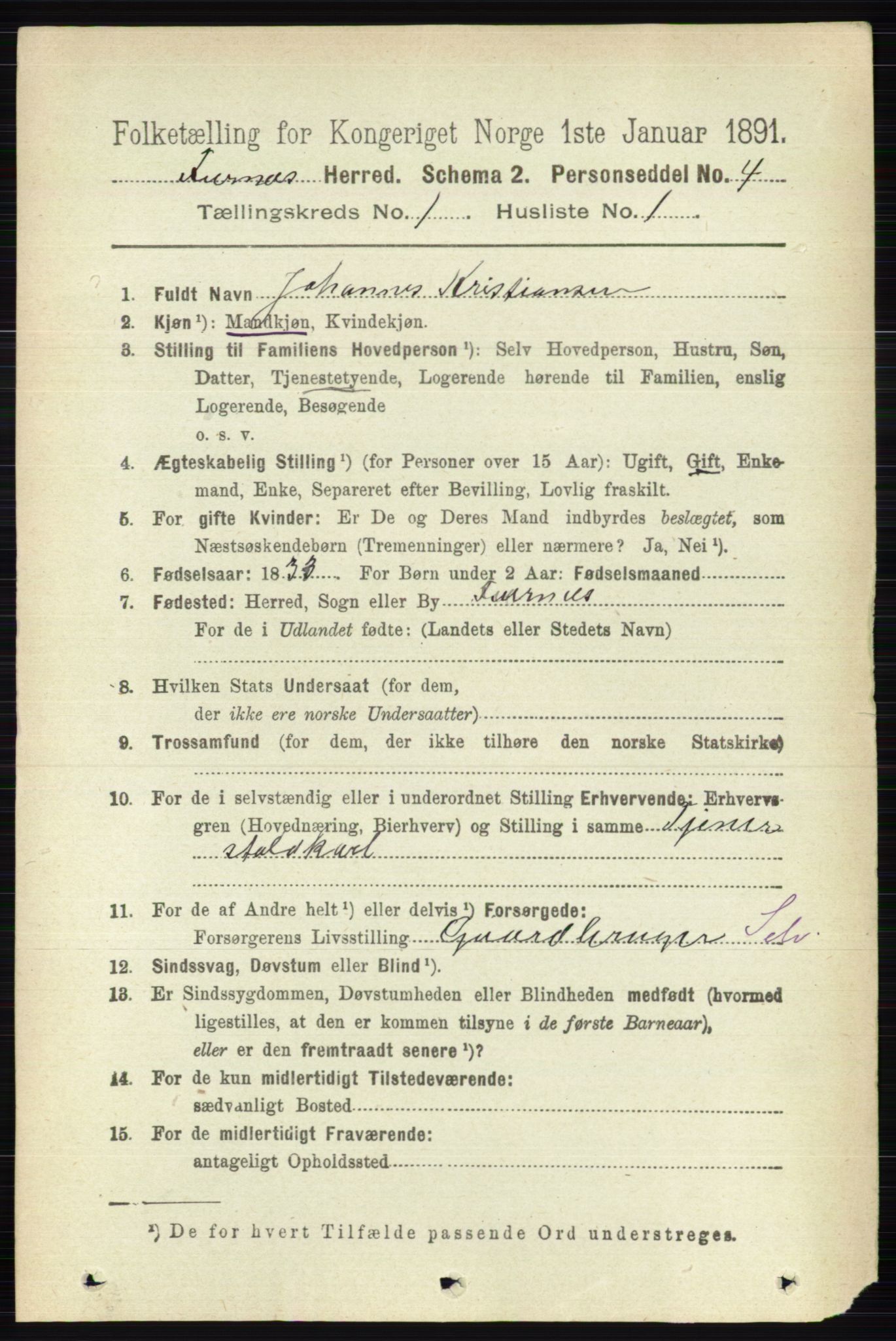RA, Census 1891 for 0413 Furnes herred, 1891, p. 132