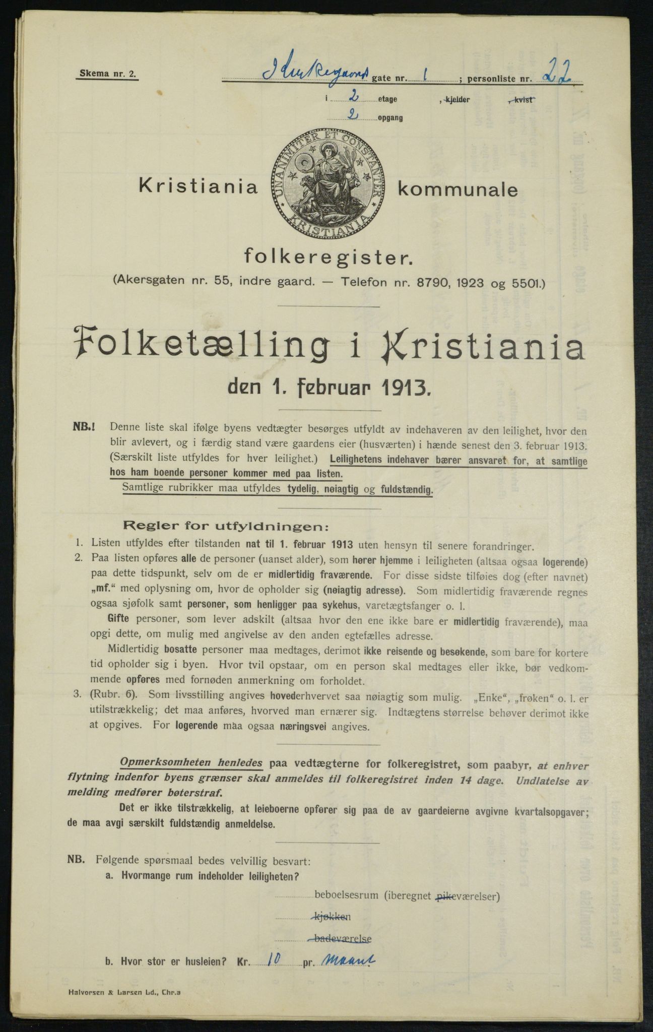 OBA, Municipal Census 1913 for Kristiania, 1913, p. 49766