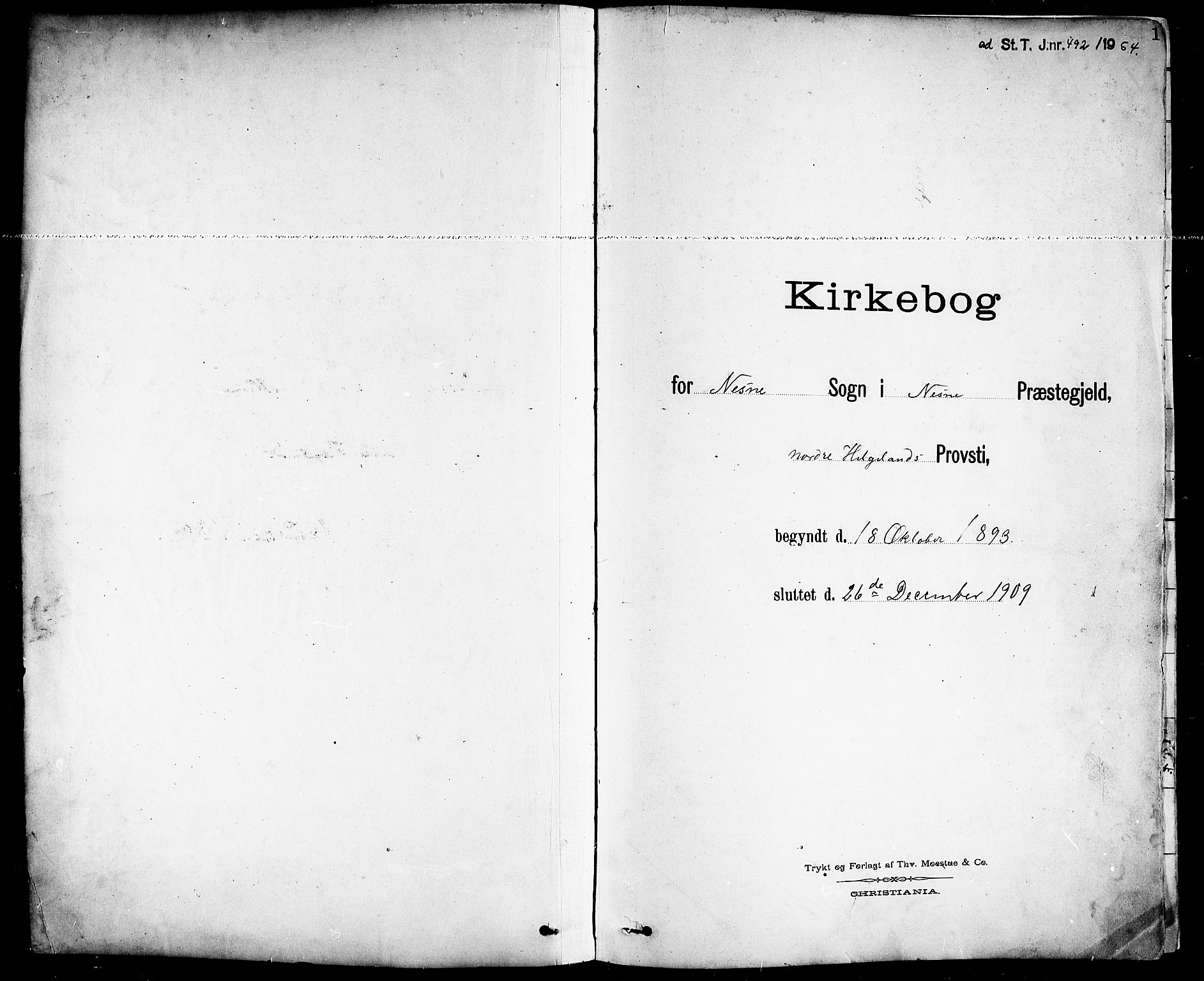 Ministerialprotokoller, klokkerbøker og fødselsregistre - Nordland, SAT/A-1459/838/L0559: Parish register (copy) no. 838C06, 1893-1910, p. 1