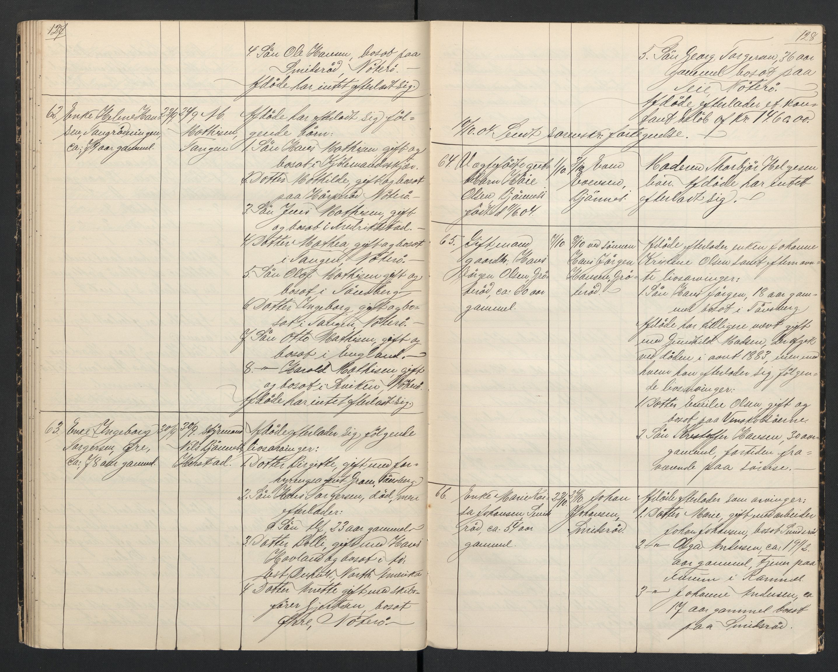 Nøtterøy lensmannskontor, AV/SAKO-A-540/H/Ha/L0002: Dødsfallsprotokoll, 1897-1905, p. 127-128