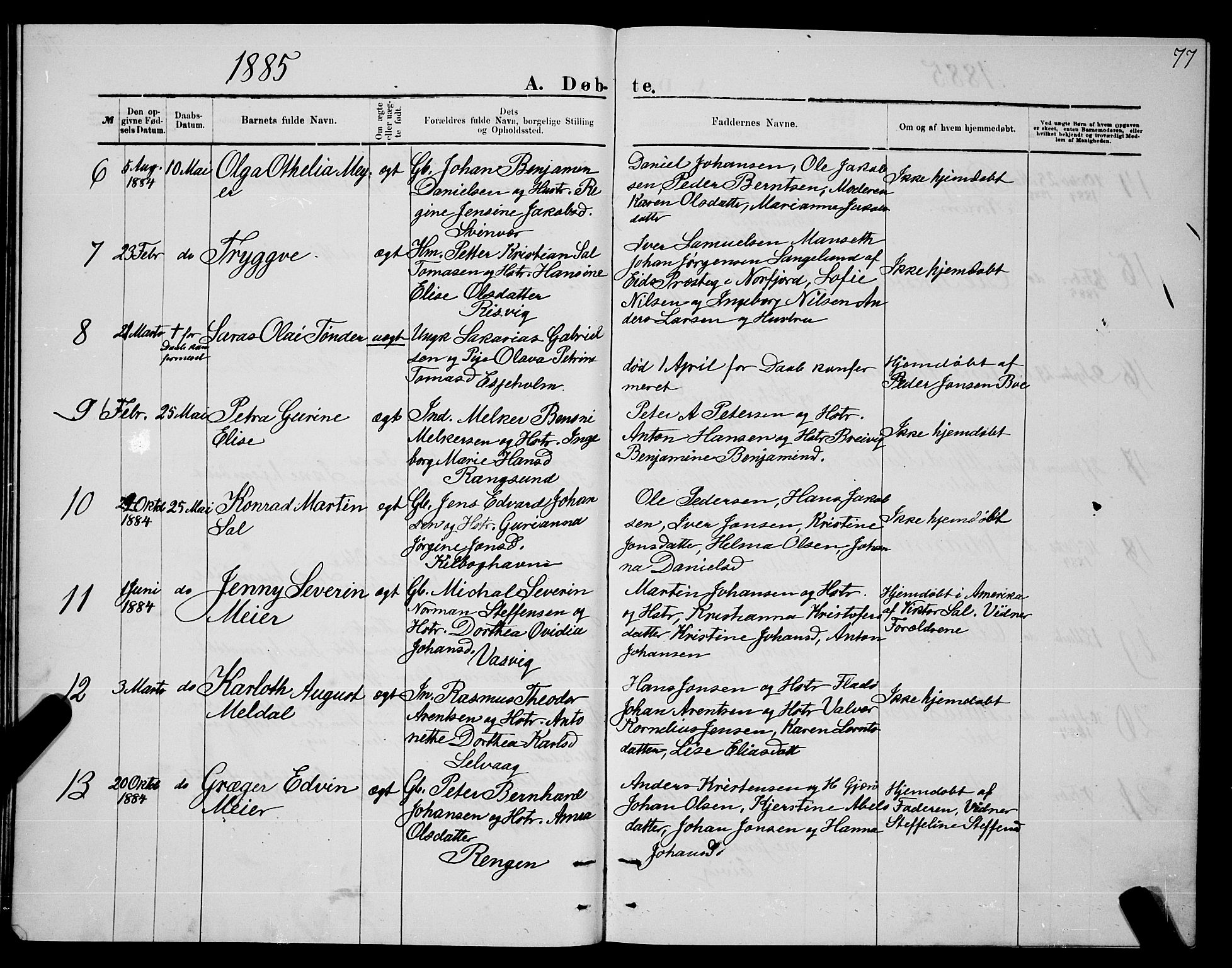 Ministerialprotokoller, klokkerbøker og fødselsregistre - Nordland, SAT/A-1459/841/L0620: Parish register (copy) no. 841C04, 1877-1896, p. 77