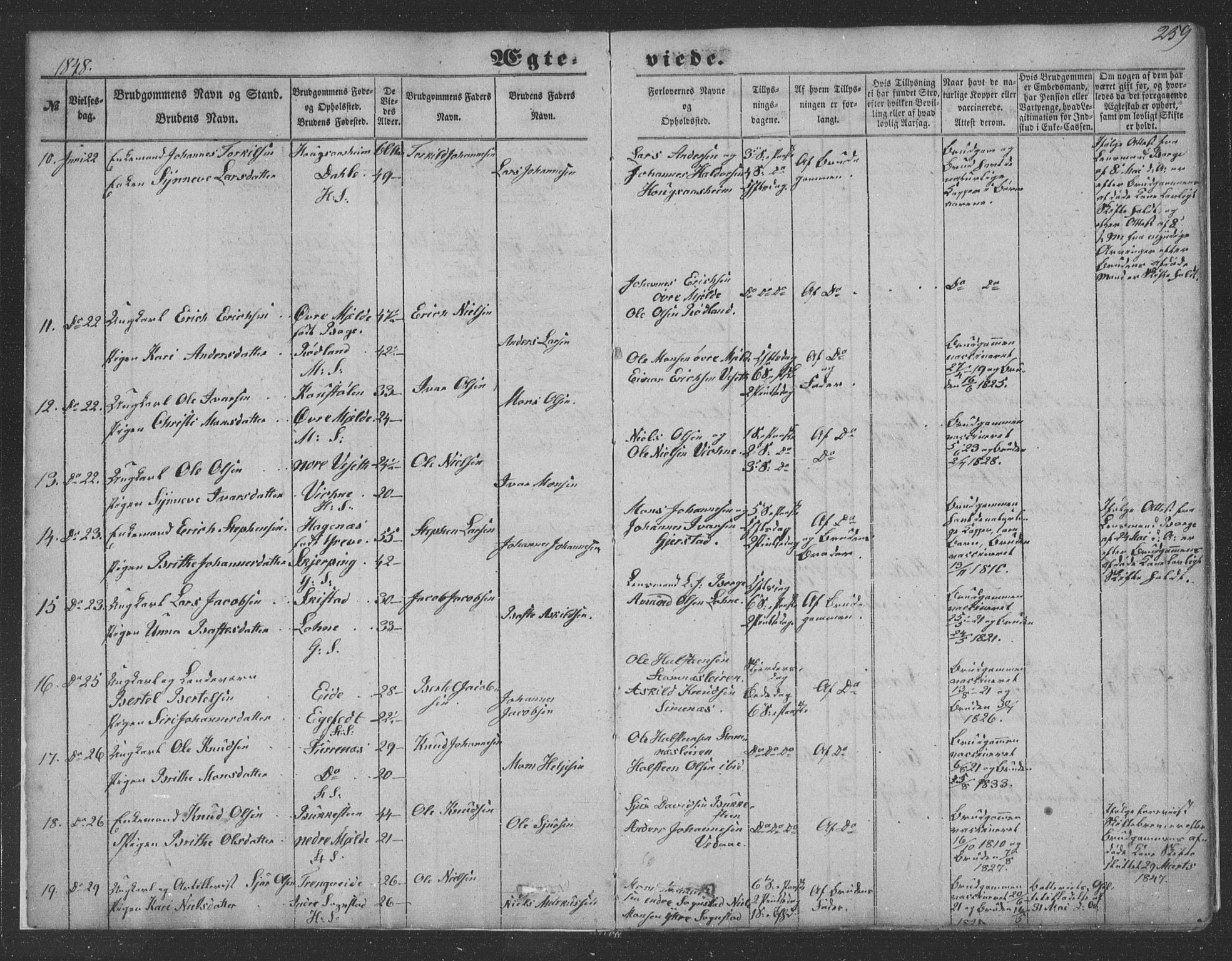 Haus sokneprestembete, SAB/A-75601/H/Haa: Parish register (official) no. A 16 II, 1848-1857, p. 259