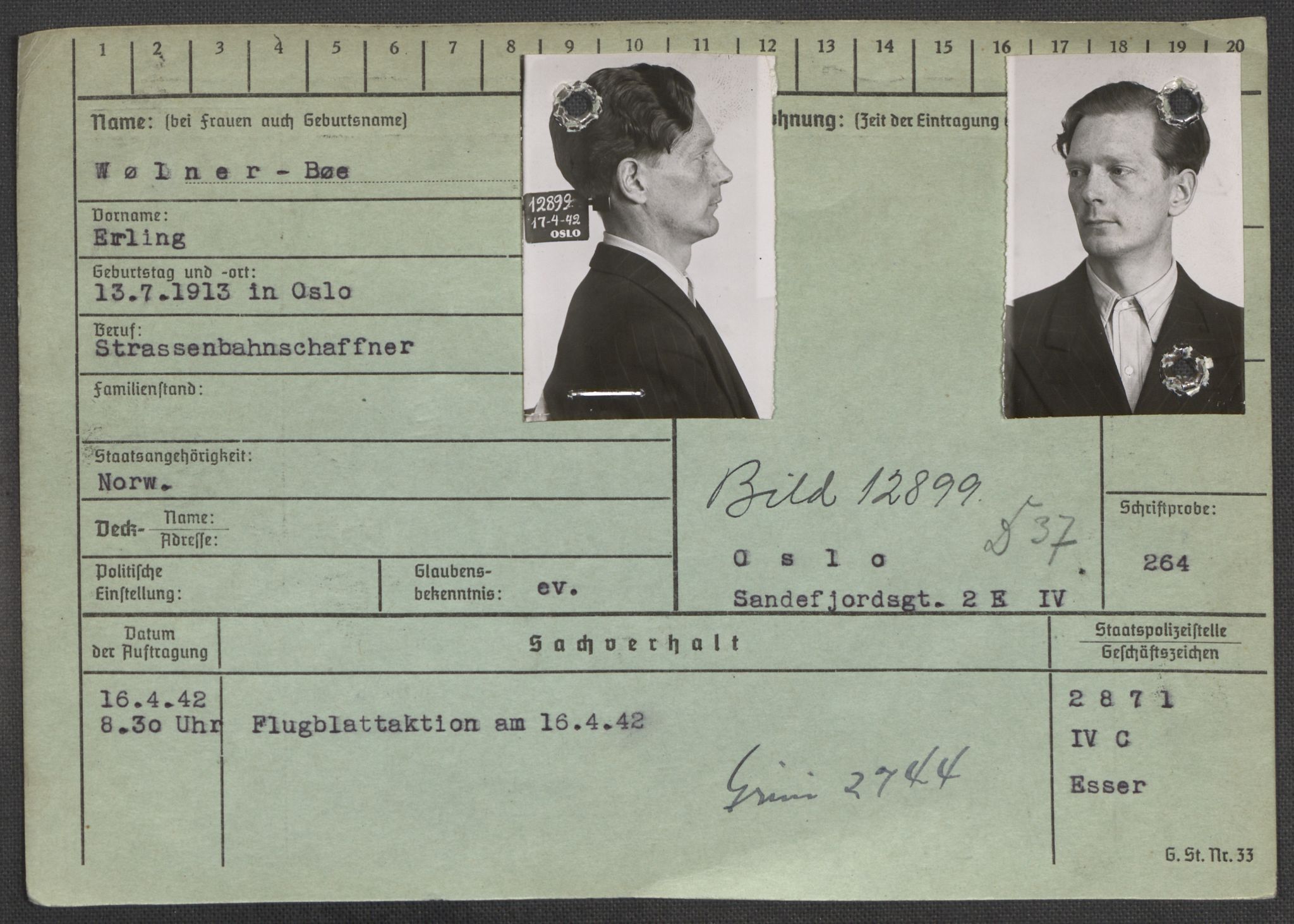 Befehlshaber der Sicherheitspolizei und des SD, AV/RA-RAFA-5969/E/Ea/Eaa/L0010: Register over norske fanger i Møllergata 19: Sø-Å, 1940-1945, p. 1152