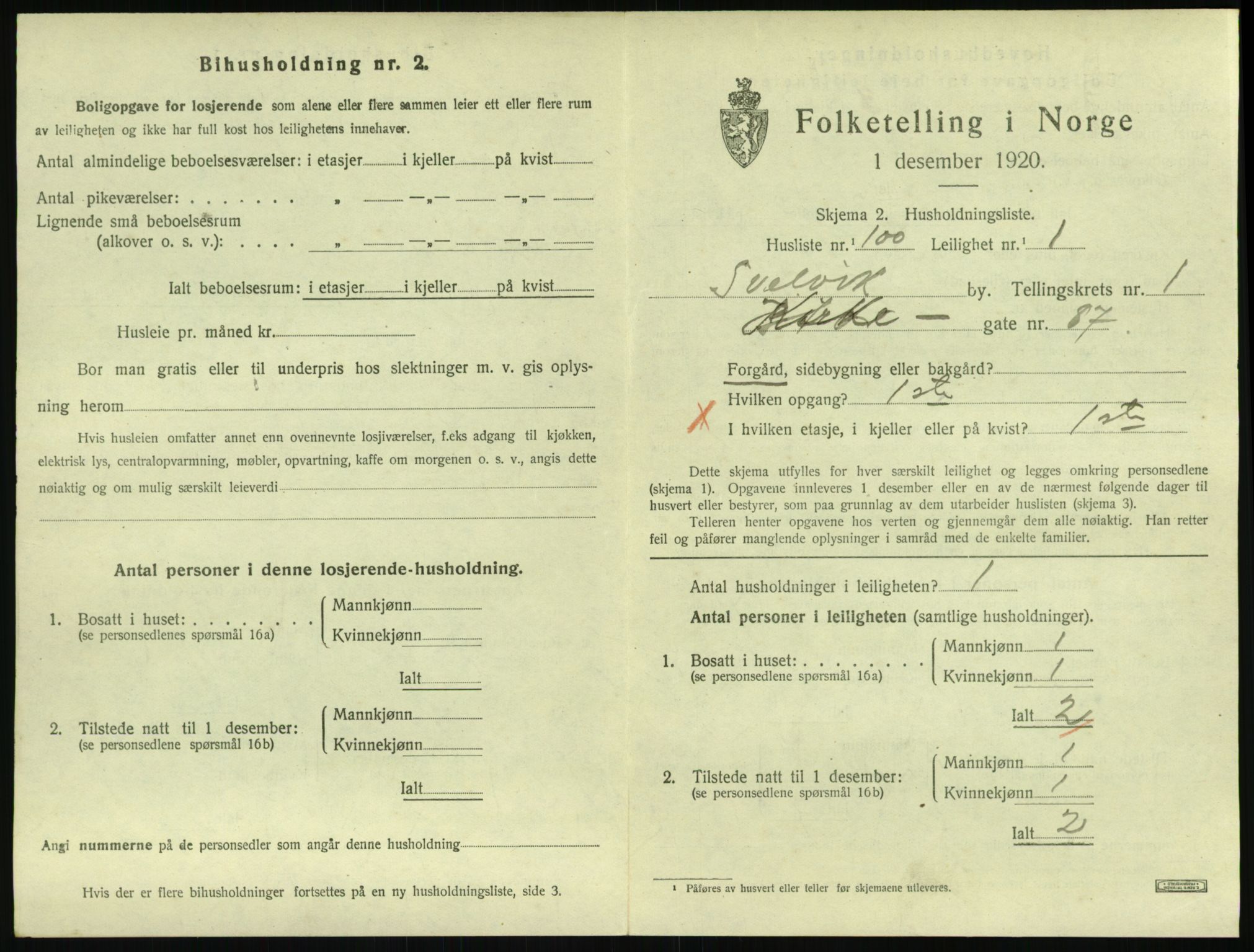 SAKO, 1920 census for Svelvik, 1920, p. 801