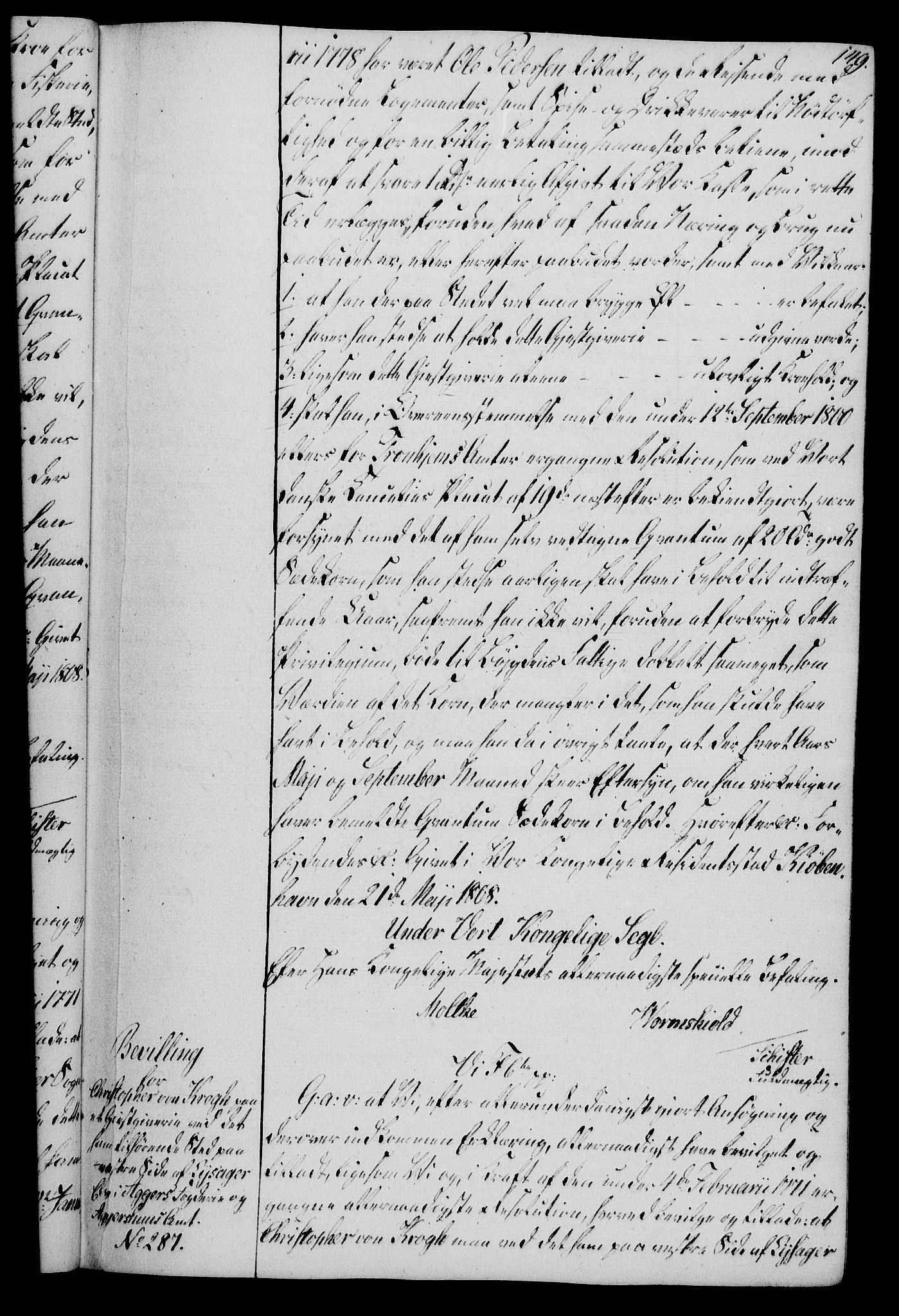Rentekammeret, Kammerkanselliet, RA/EA-3111/G/Gg/Gga/L0019: Norsk ekspedisjonsprotokoll med register (merket RK 53.19), 1807-1810, p. 149