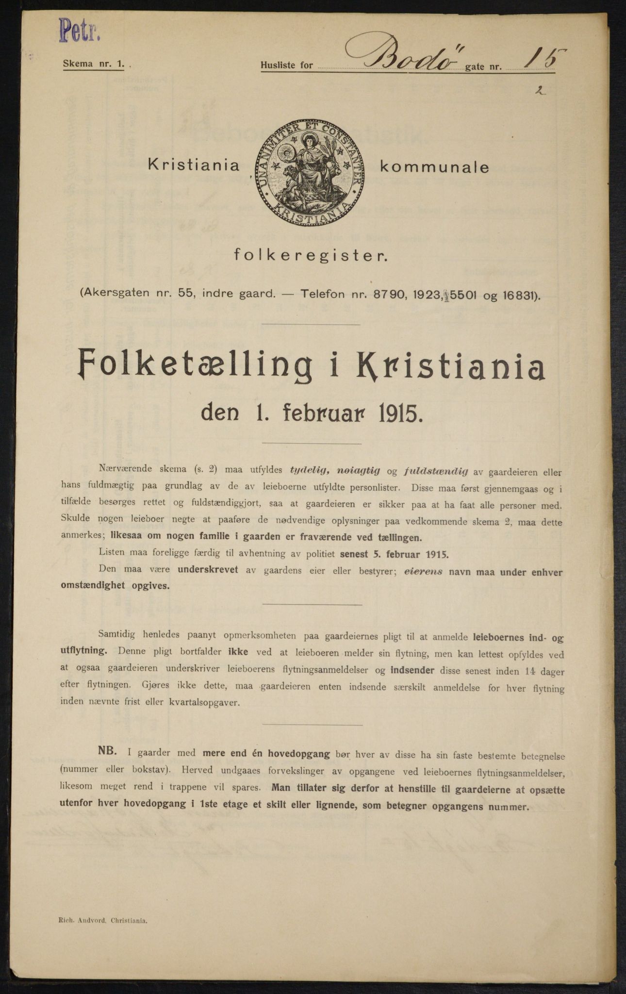 OBA, Municipal Census 1915 for Kristiania, 1915, p. 6802