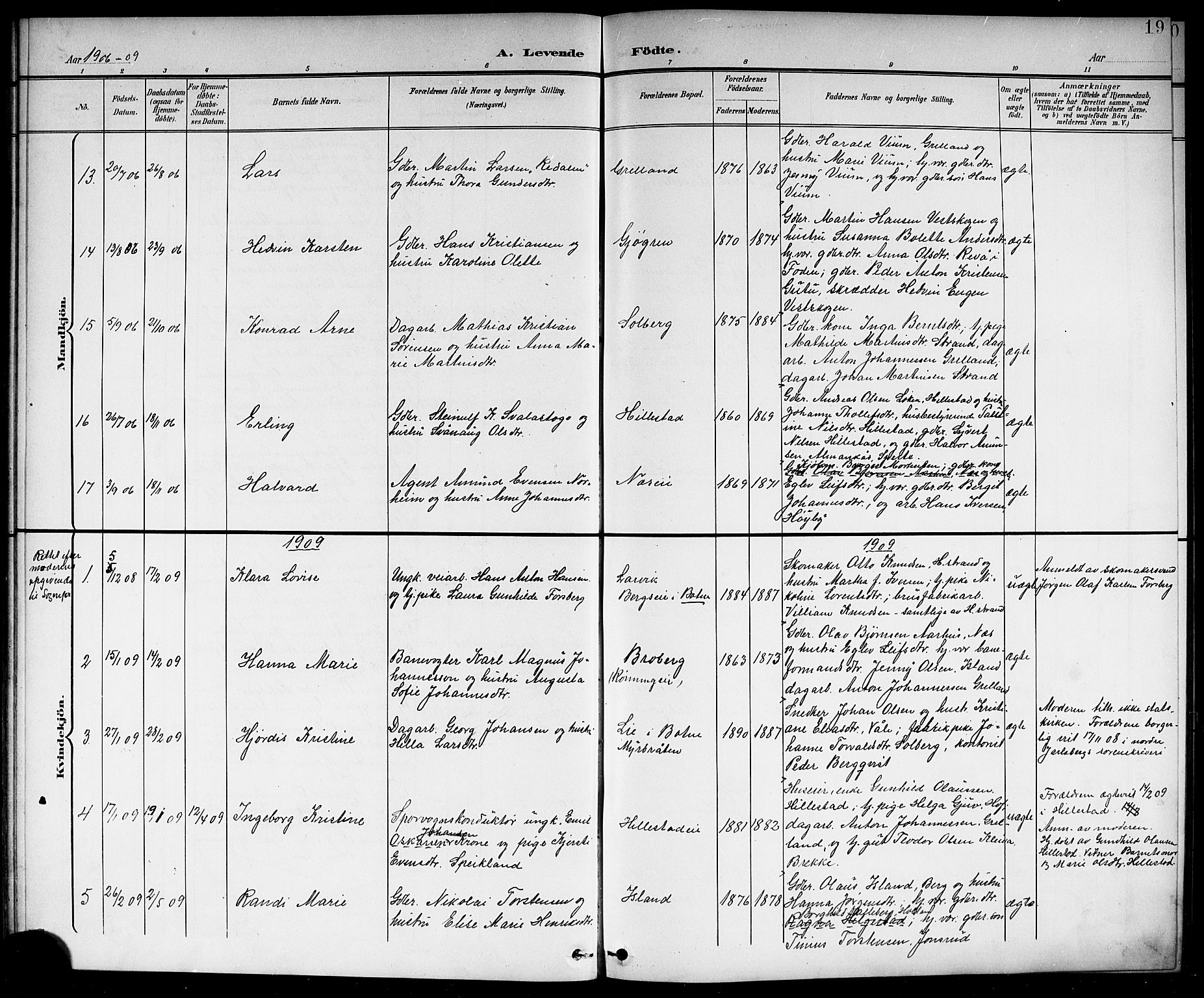 Botne kirkebøker, SAKO/A-340/G/Gb/L0004: Parish register (copy) no. II 3, 1899-1917, p. 19