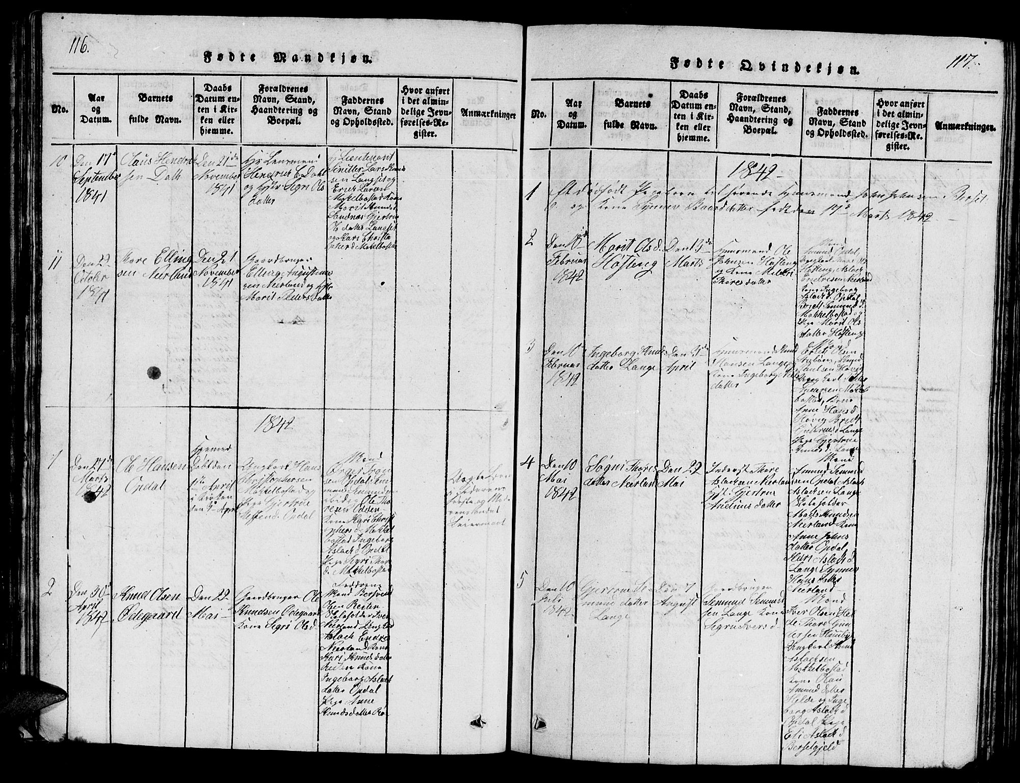 Ministerialprotokoller, klokkerbøker og fødselsregistre - Møre og Romsdal, SAT/A-1454/554/L0644: Parish register (copy) no. 554C01, 1818-1851, p. 116-117