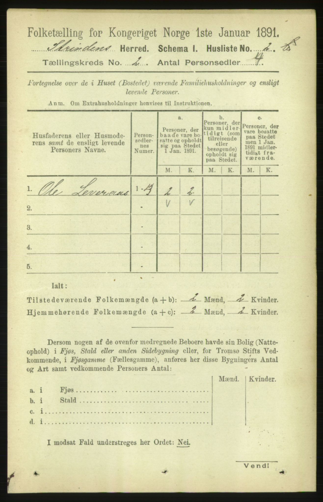 RA, 1891 census for 1660 Strinda, 1891, p. 690