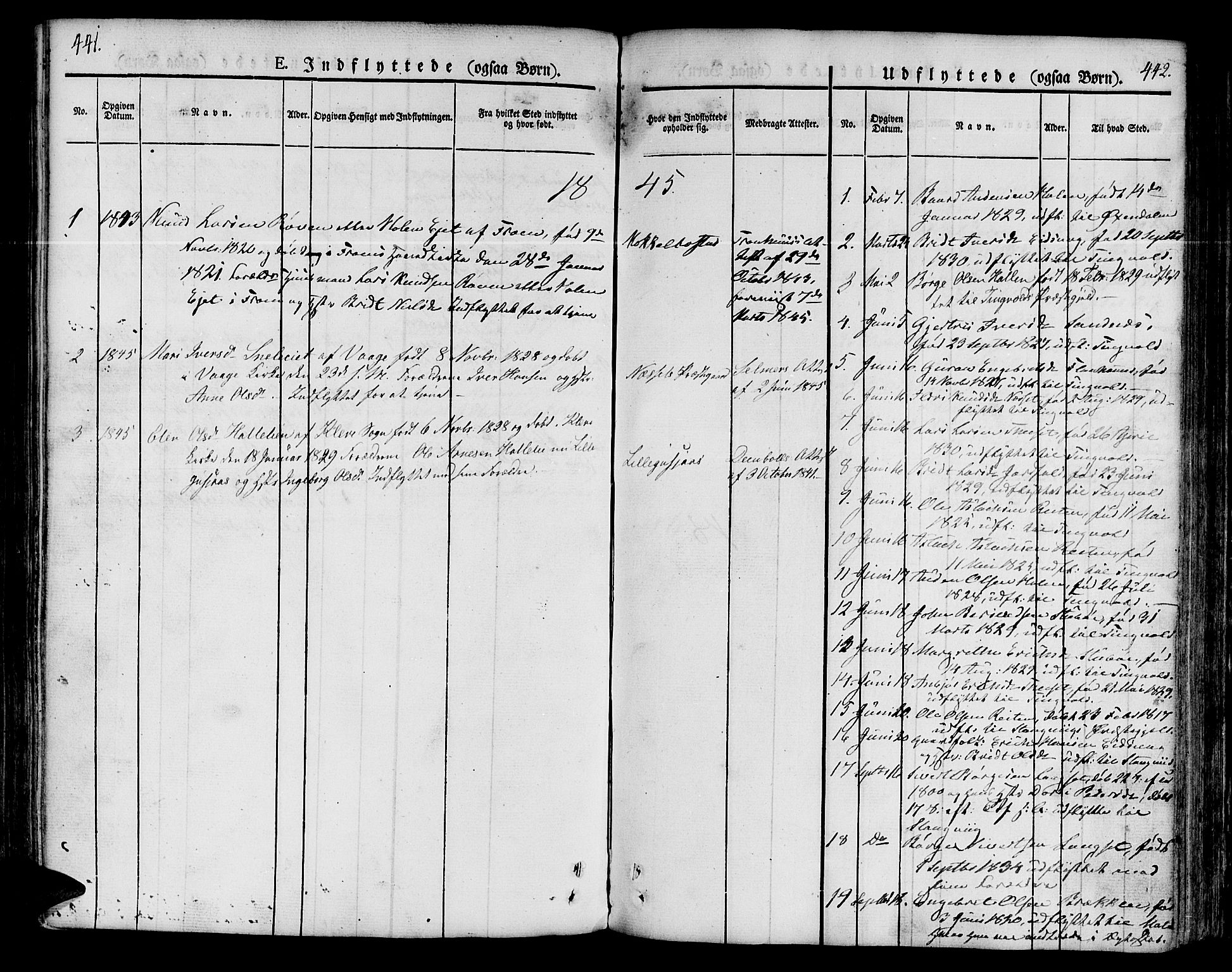 Ministerialprotokoller, klokkerbøker og fødselsregistre - Møre og Romsdal, SAT/A-1454/551/L0624: Parish register (official) no. 551A04, 1831-1845, p. 441-442