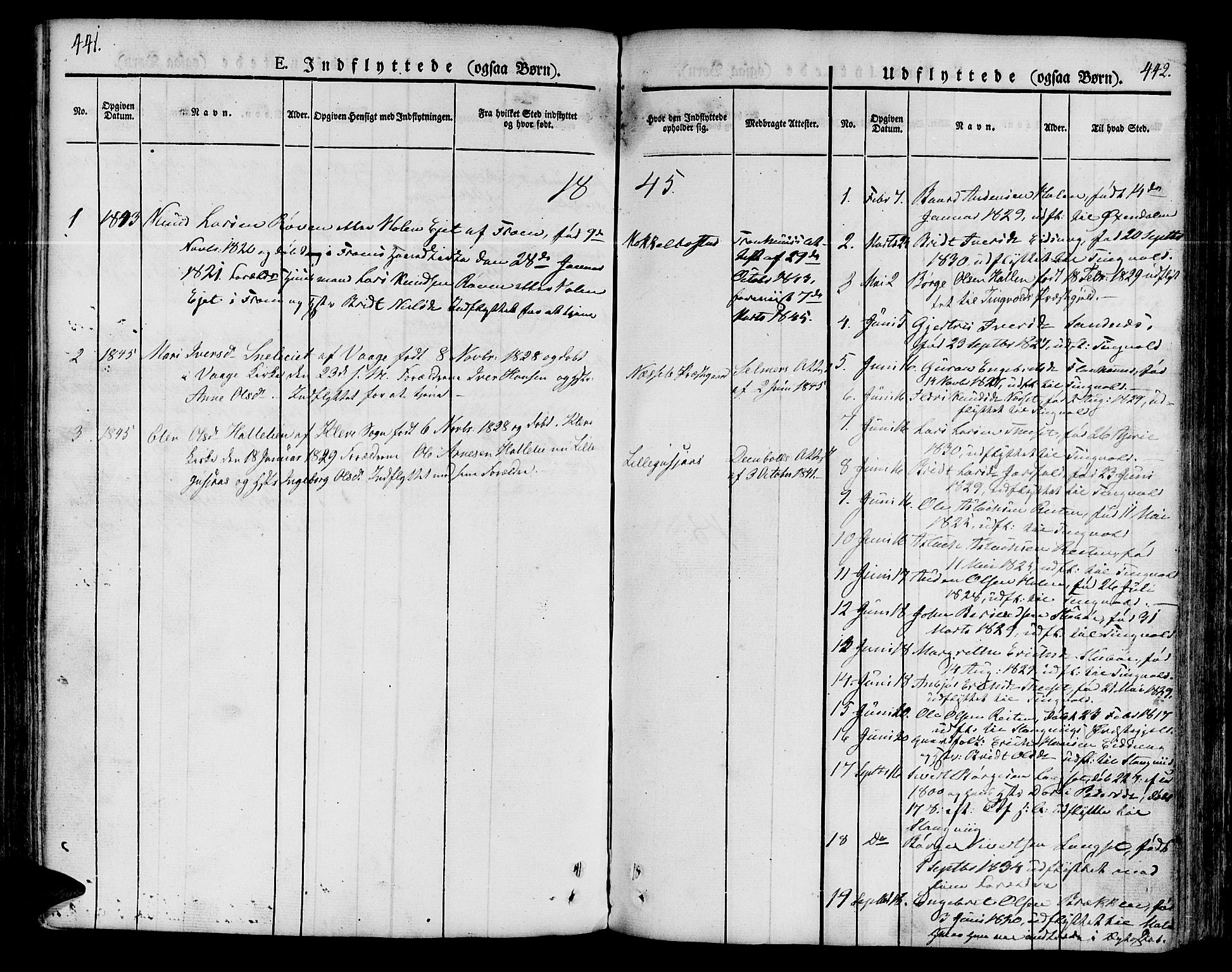 Ministerialprotokoller, klokkerbøker og fødselsregistre - Møre og Romsdal, AV/SAT-A-1454/551/L0624: Parish register (official) no. 551A04, 1831-1845, p. 441-442