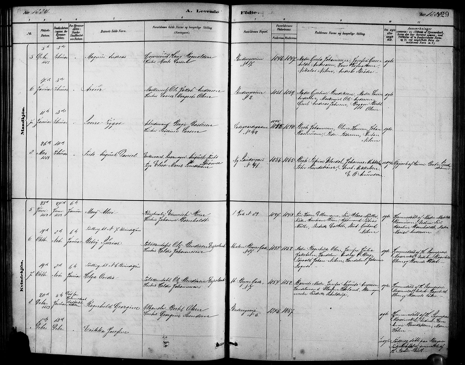 Sandviken Sokneprestembete, AV/SAB-A-77601/H/Hb/L0001: Parish register (copy) no. A 2, 1879-1892, p. 129