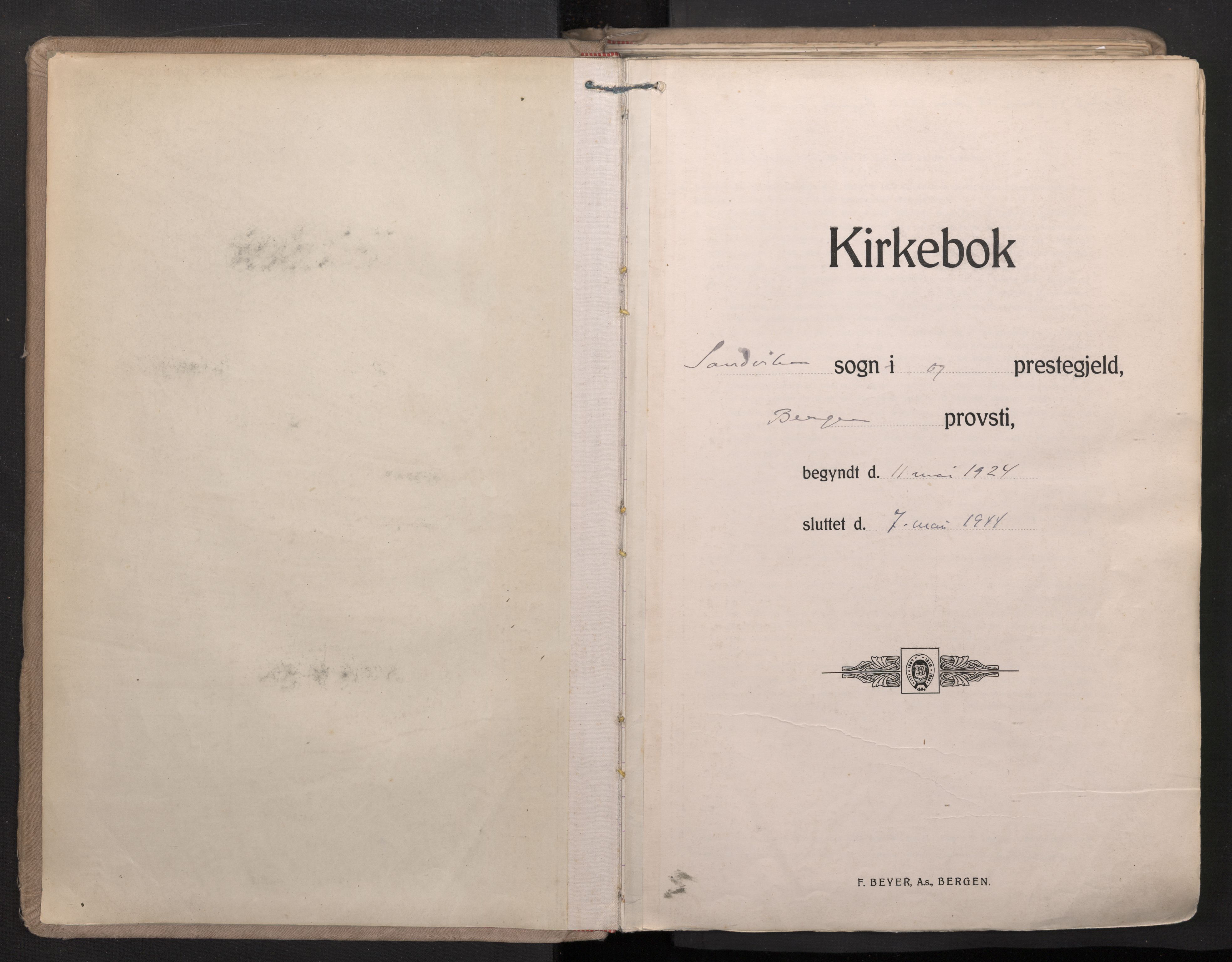 Sandviken Sokneprestembete, SAB/A-77601/H/Ha/L0008: Parish register (official) no. B 5, 1924-1944