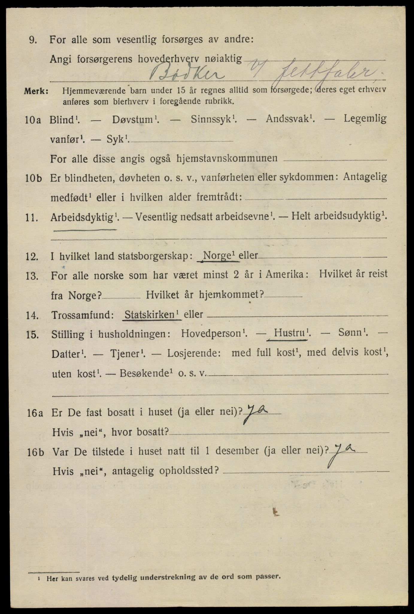 SAO, 1920 census for Fredrikstad, 1920, p. 14262