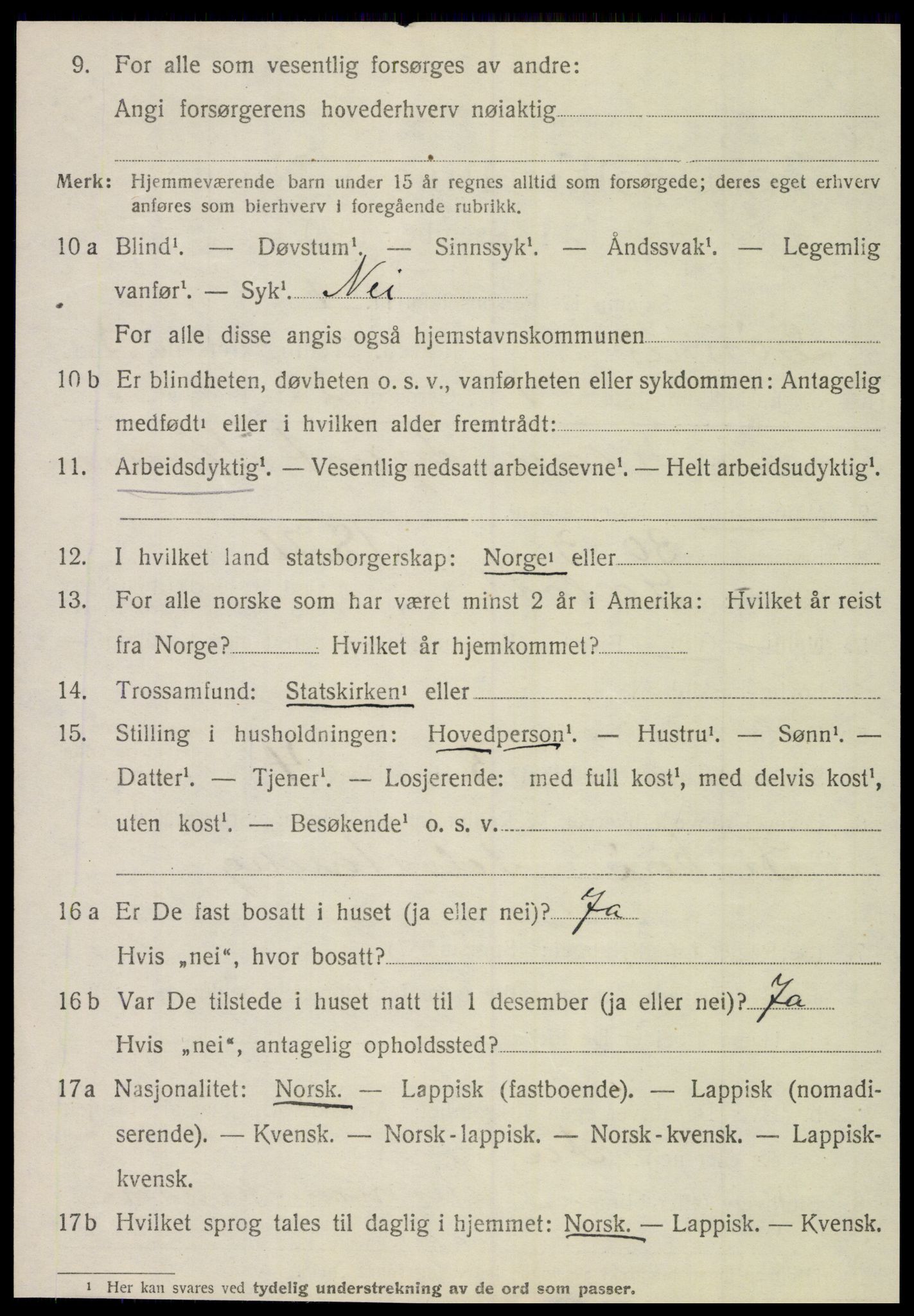 SAT, 1920 census for Dønnes, 1920, p. 1679