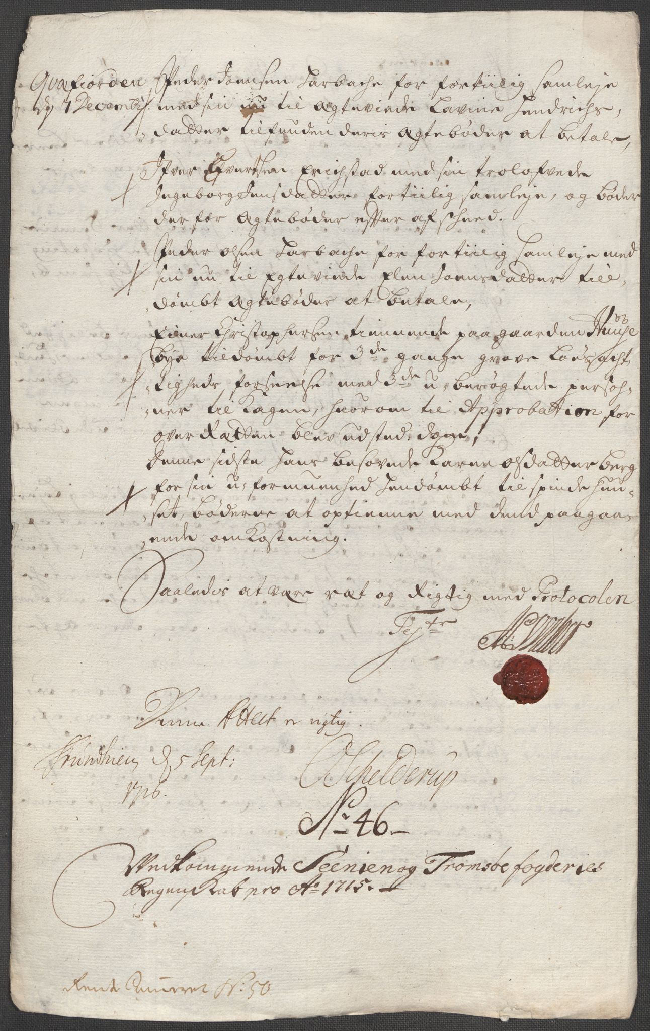 Rentekammeret inntil 1814, Reviderte regnskaper, Fogderegnskap, AV/RA-EA-4092/R68/L4761: Fogderegnskap Senja og Troms, 1715, p. 243