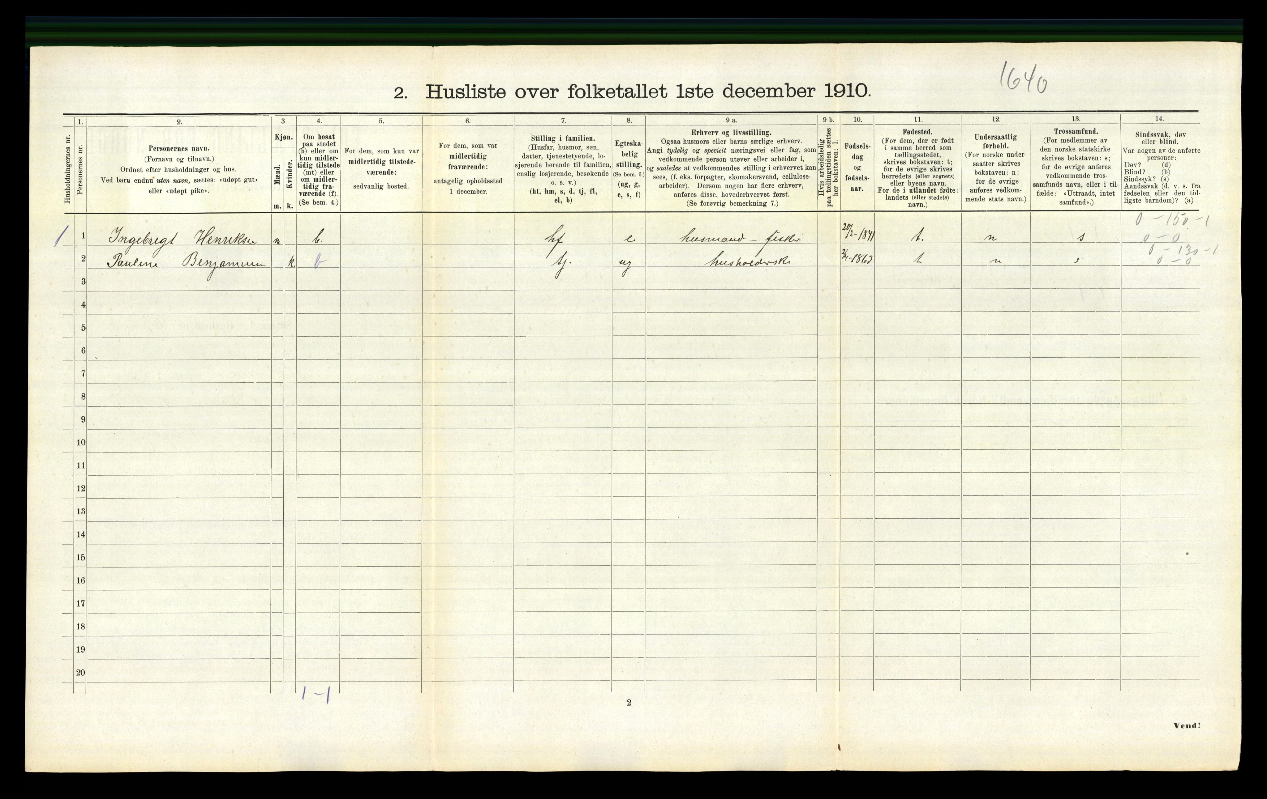 RA, 1910 census for Kolvereid, 1910, p. 547