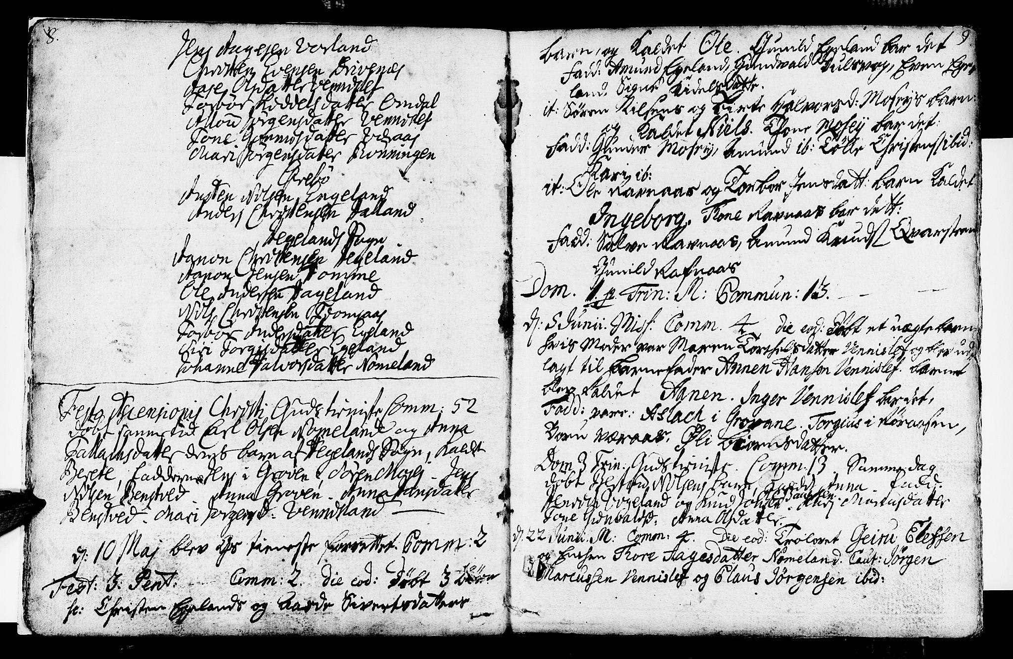 Vennesla sokneprestkontor, AV/SAK-1111-0045/Fa/Fab/L0001: Parish register (official) no. A 1, 1741-1794, p. 8-9