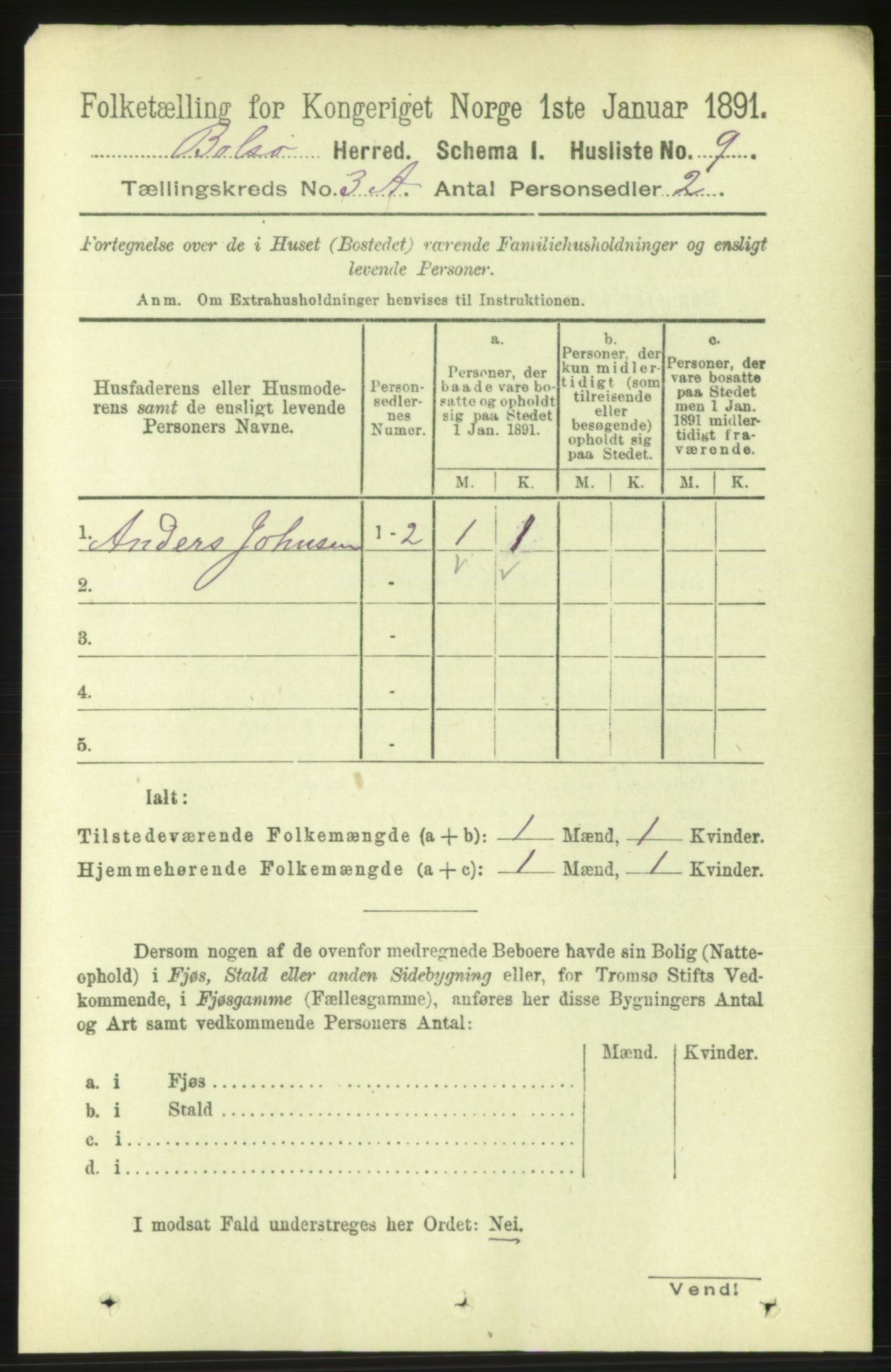 RA, 1891 census for 1544 Bolsøy, 1891, p. 1744