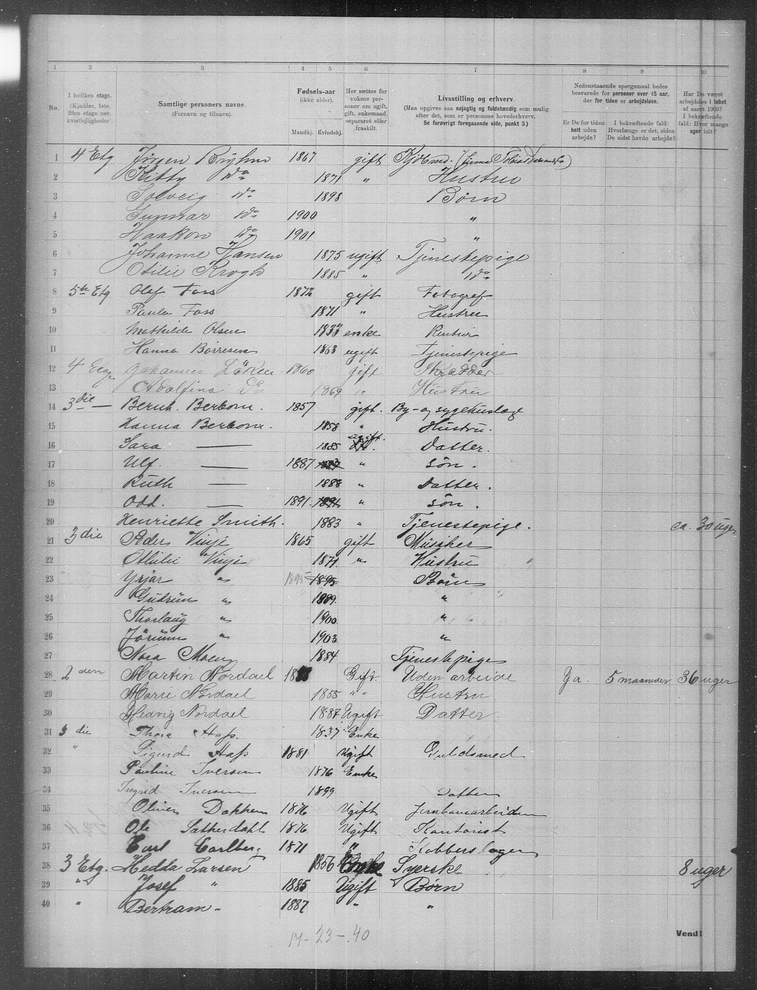 OBA, Municipal Census 1903 for Kristiania, 1903, p. 6353