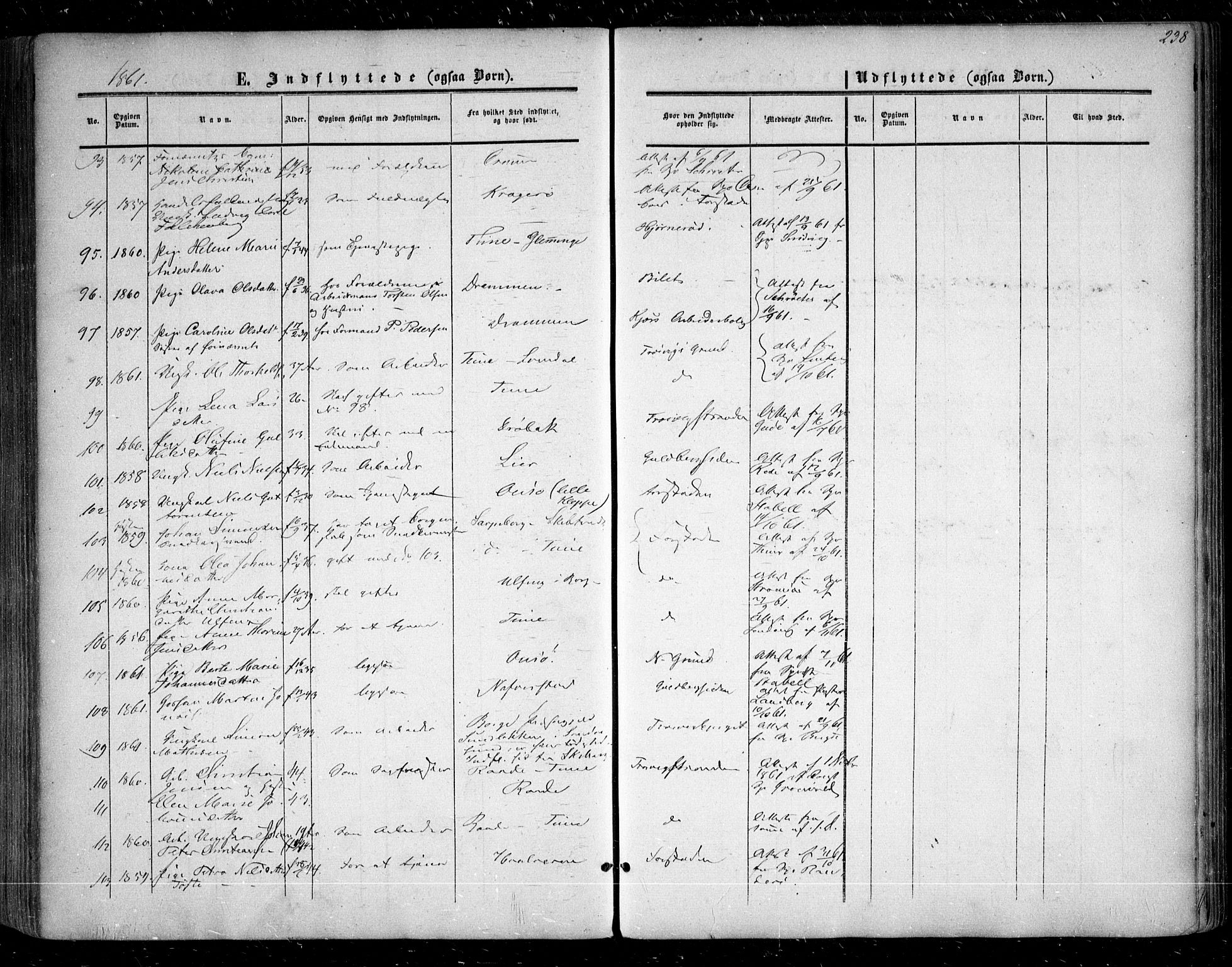Glemmen prestekontor Kirkebøker, SAO/A-10908/F/Fa/L0007: Parish register (official) no. 7, 1853-1862, p. 238