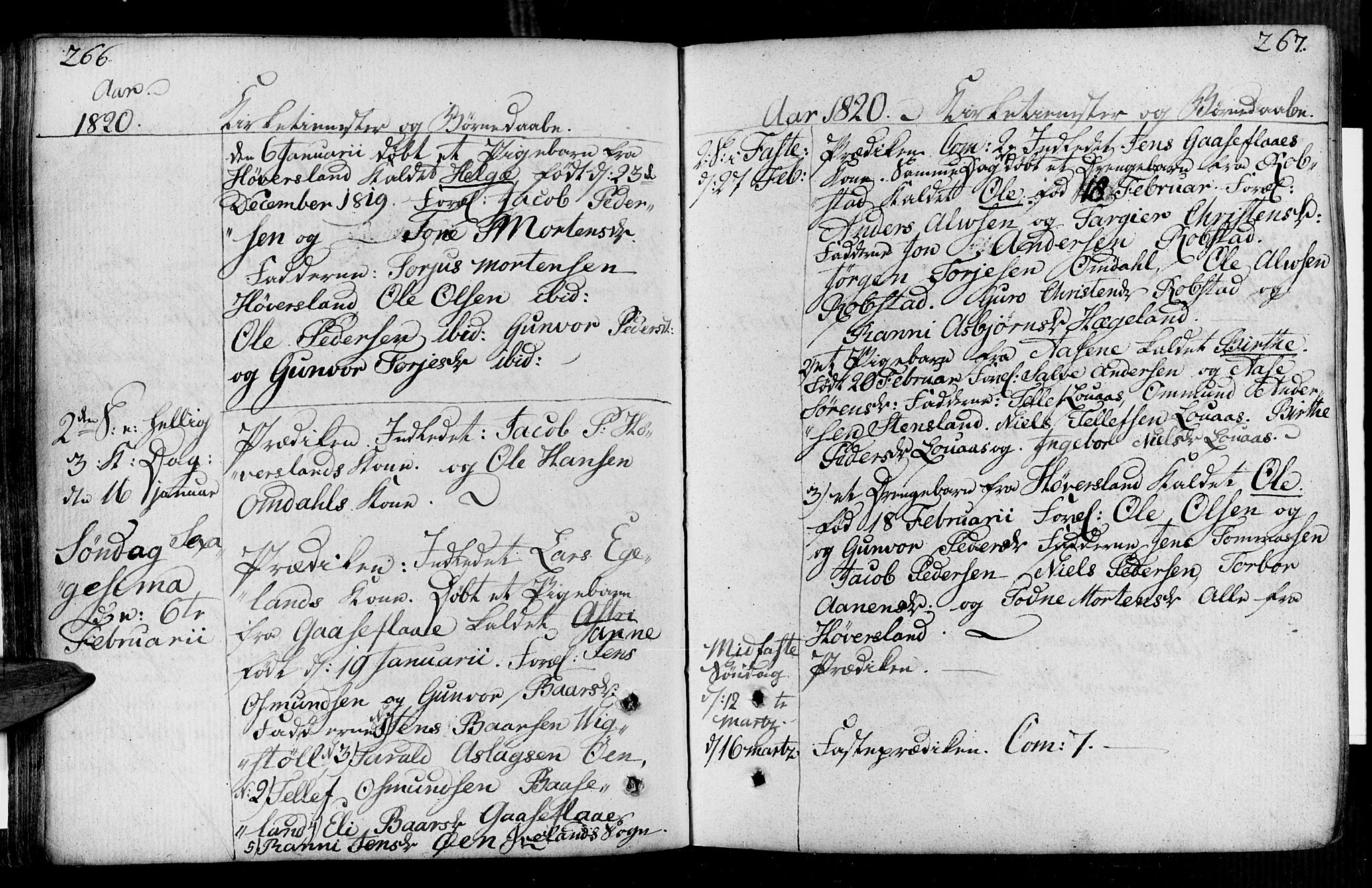 Vennesla sokneprestkontor, AV/SAK-1111-0045/Fa/Faa/L0002: Parish register (official) no. A 2, 1785-1834, p. 266-267