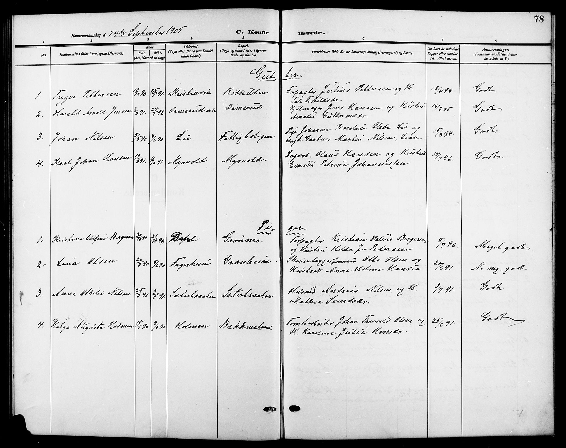 Nesodden prestekontor Kirkebøker, SAO/A-10013/G/Gb/L0001: Parish register (copy) no. II 1, 1905-1924, p. 78