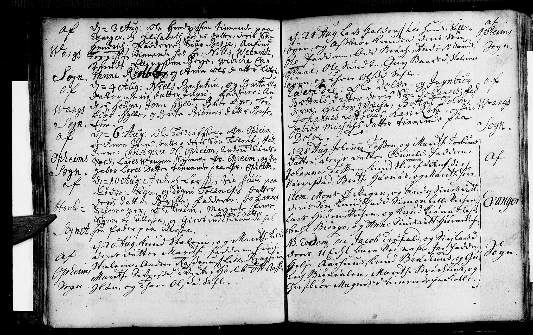 Voss sokneprestembete, AV/SAB-A-79001/H/Haa: Parish register (official) no. A 1, 1711-1721