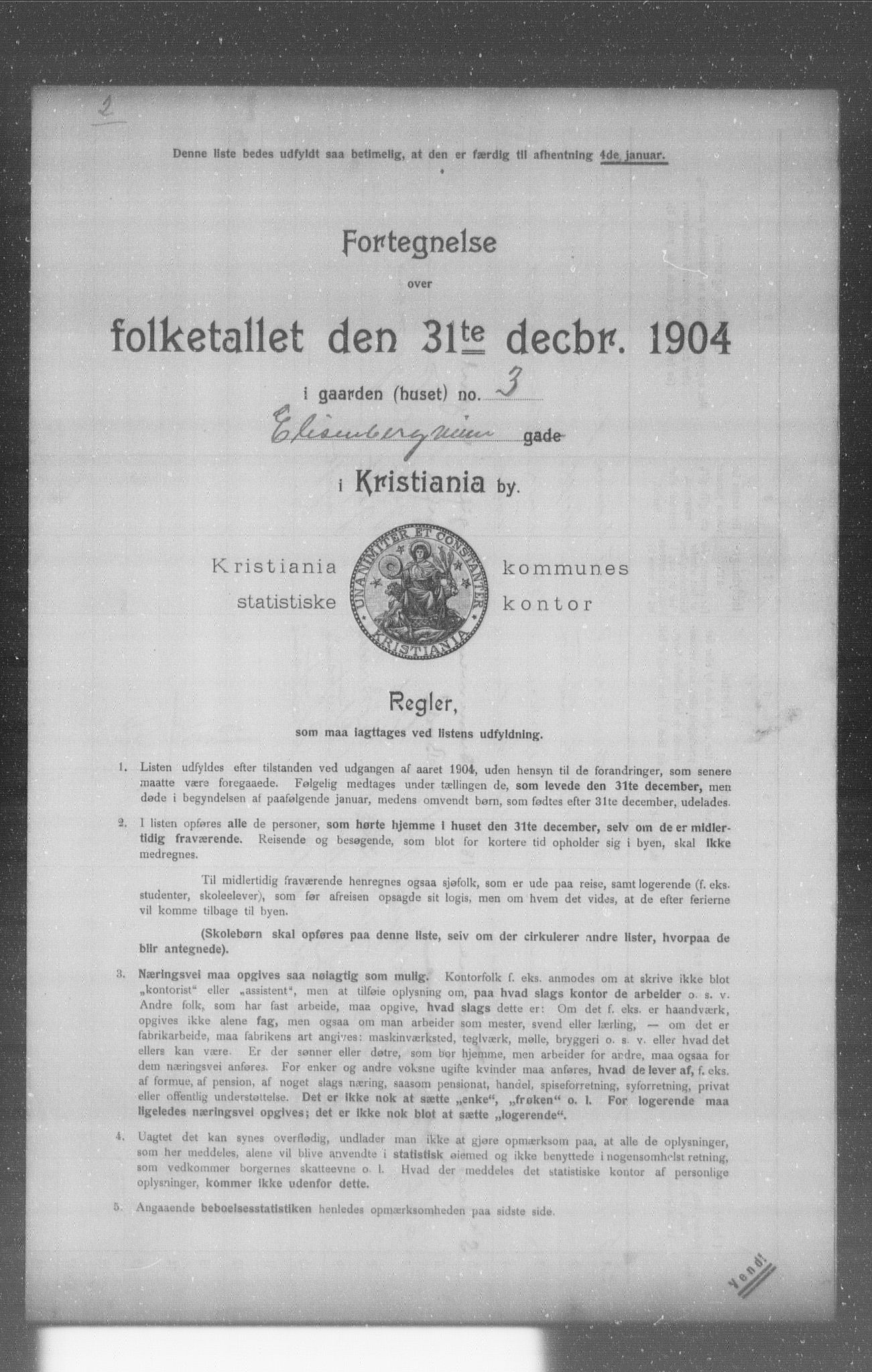 OBA, Municipal Census 1904 for Kristiania, 1904, p. 4087