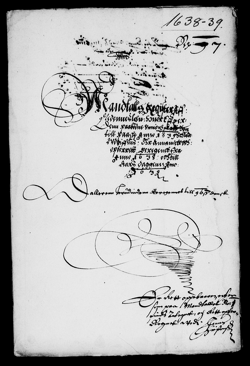 Rentekammeret inntil 1814, Reviderte regnskaper, Lensregnskaper, AV/RA-EA-5023/R/Rb/Rbq/L0027: Nedenes len. Mandals len. Råbyggelag., 1637-1639