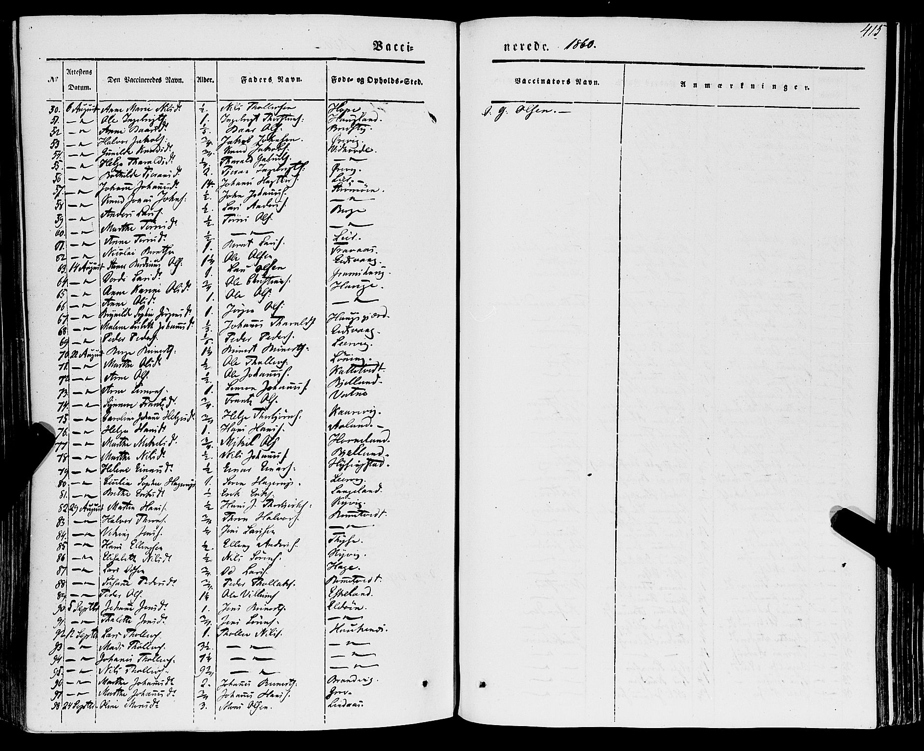 Stord sokneprestembete, SAB/A-78201/H/Haa: Parish register (official) no. A 7, 1841-1861, p. 415