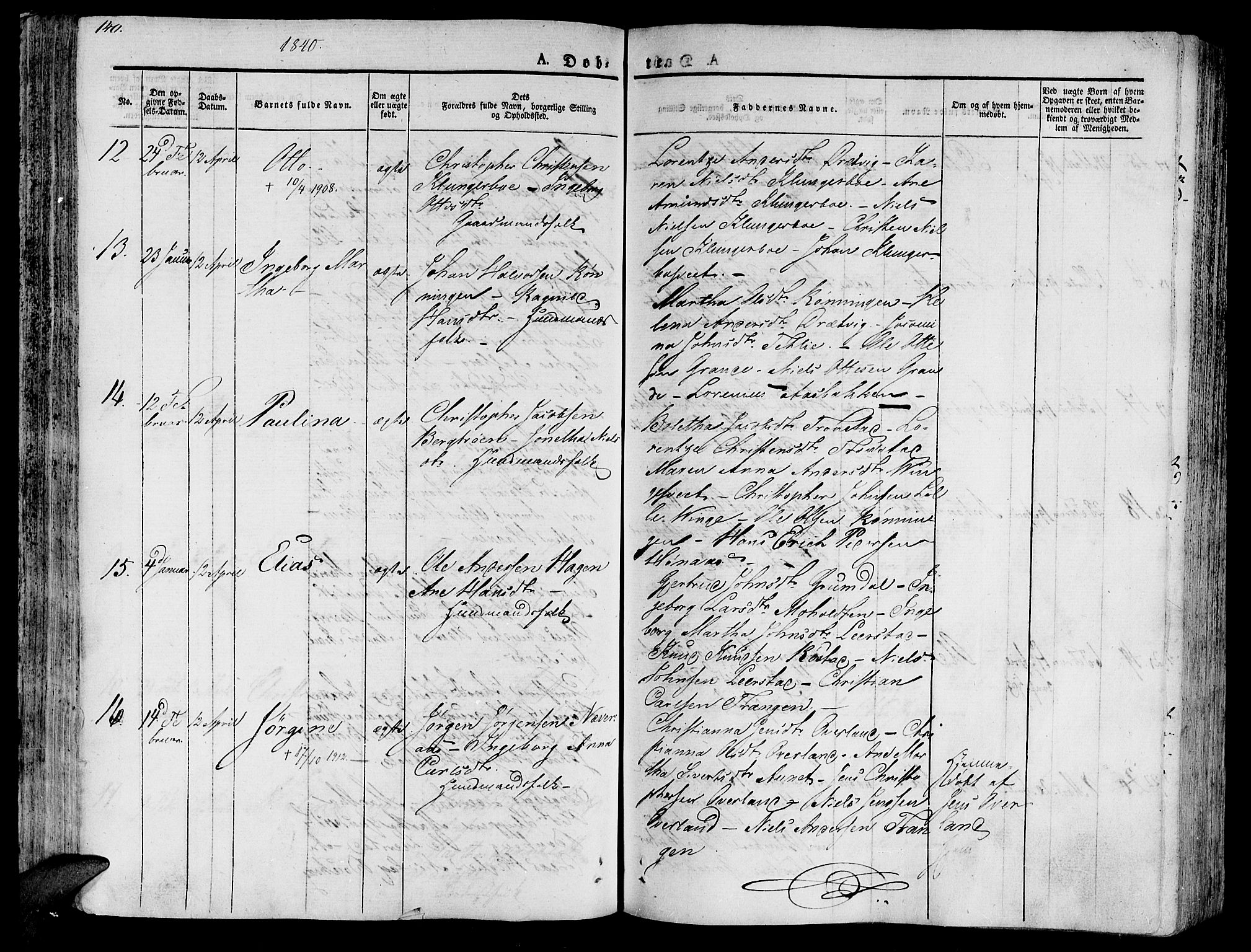 Ministerialprotokoller, klokkerbøker og fødselsregistre - Nord-Trøndelag, SAT/A-1458/701/L0006: Parish register (official) no. 701A06, 1825-1841, p. 140